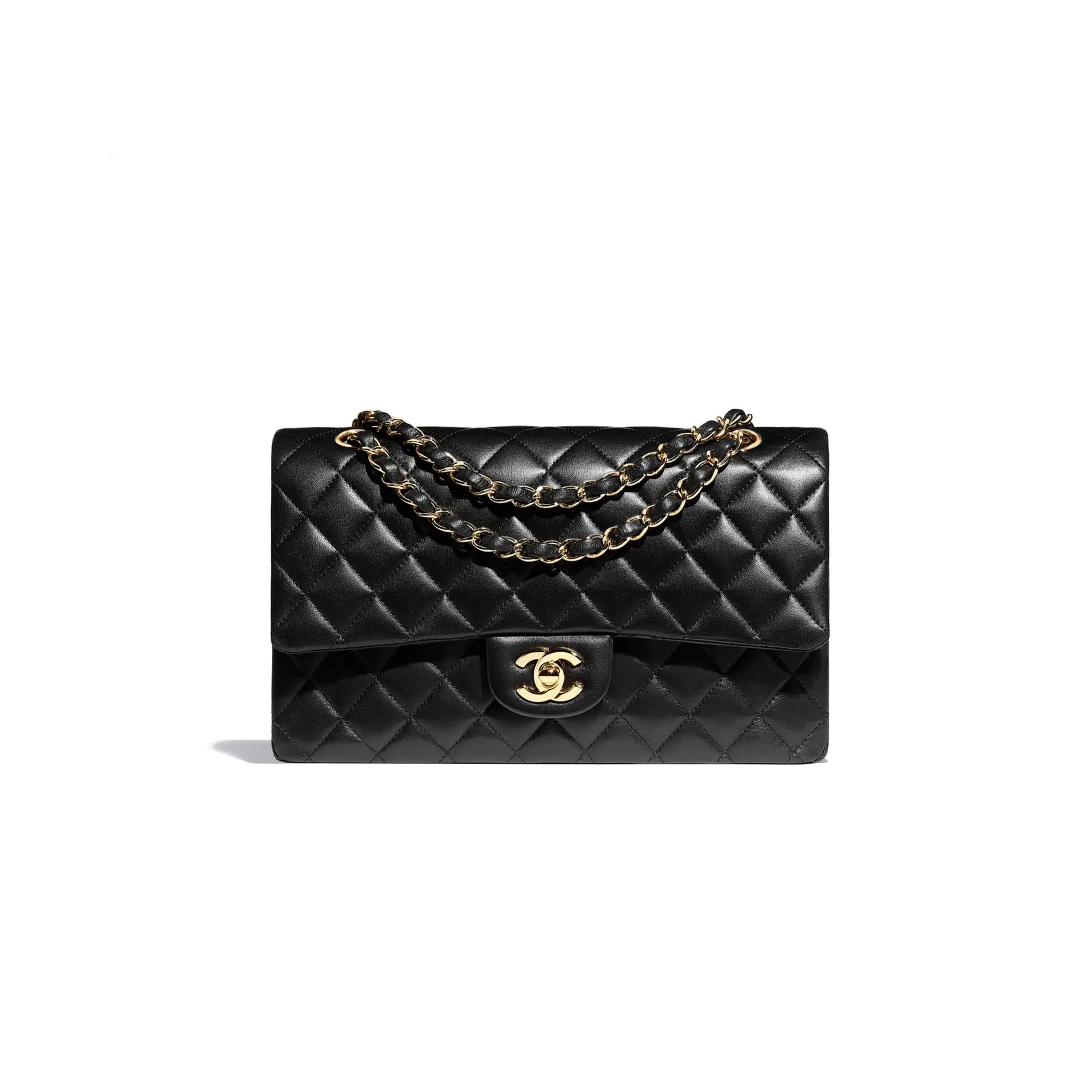 Ch*el classic flap black gold hardware a58601 (23*33*10cm)