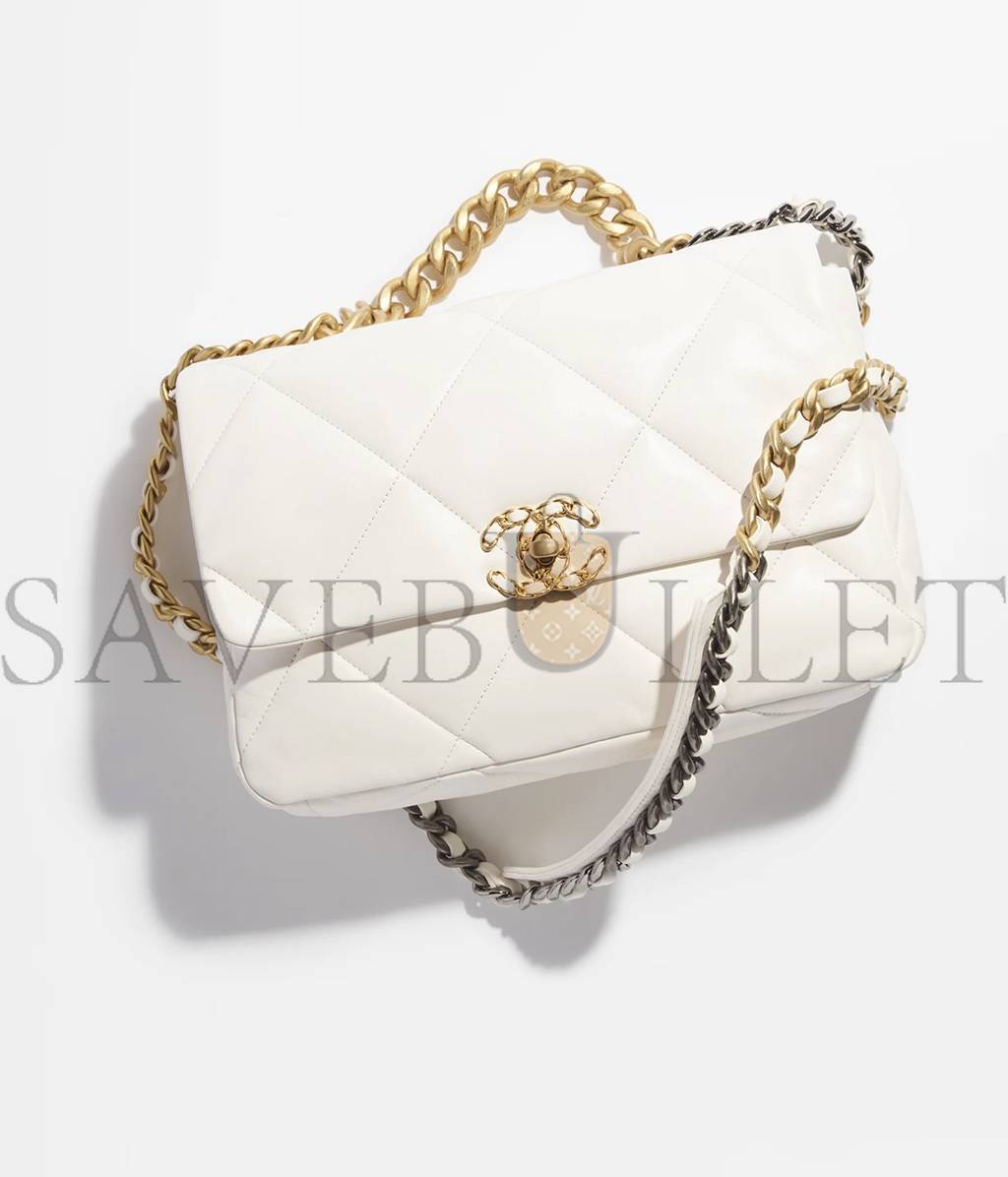Ch*el 19 large handbag gold hardware as1161 b01564 (30*20*10cm)