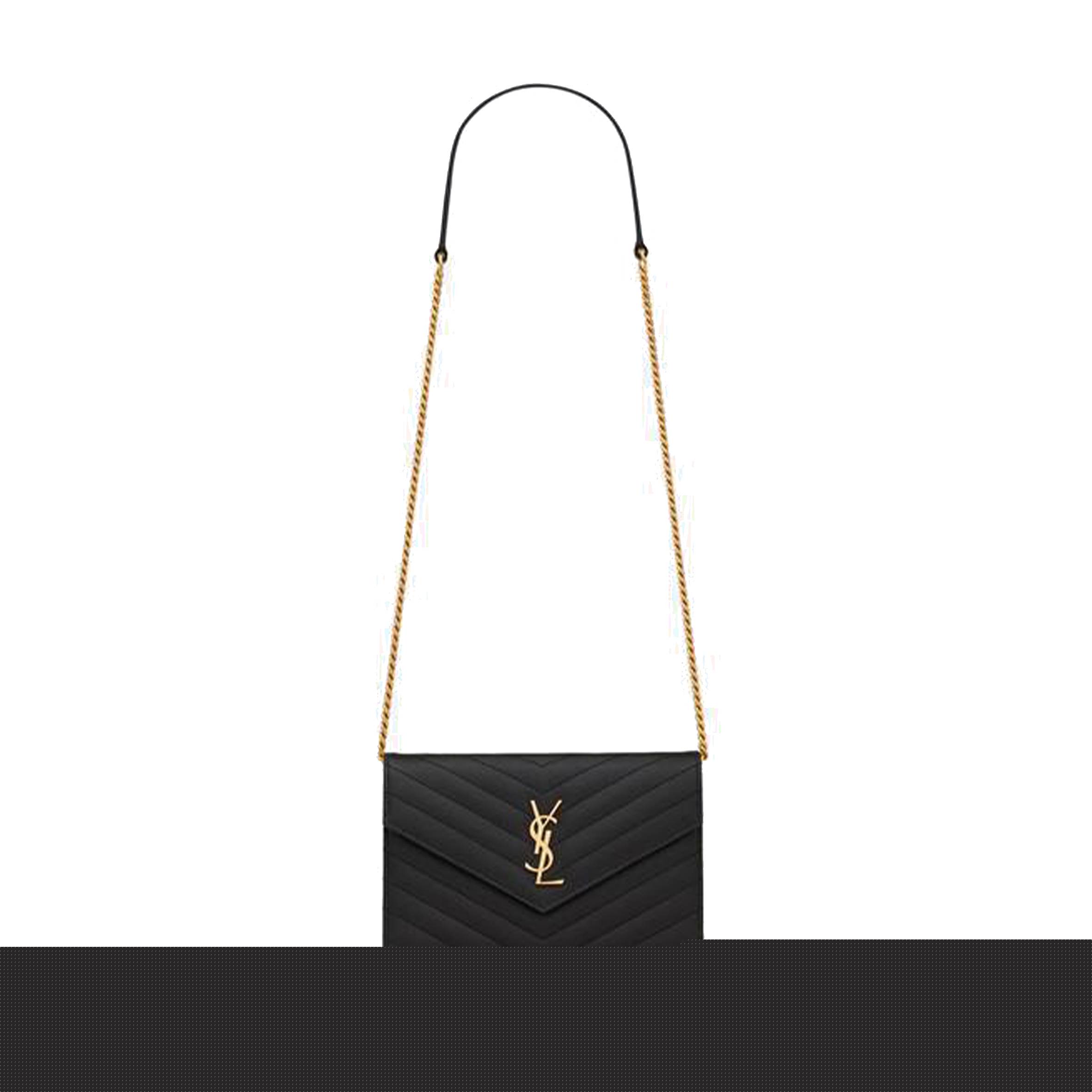 Y*L cassandre matelassÉ envelope chain wallet in grain de poudre embossed leather 742920bow011000 (19*12.5*3.5cm)