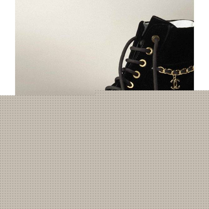 Ch*el lace-ups velvet & metalblack g39332 x56706 94305