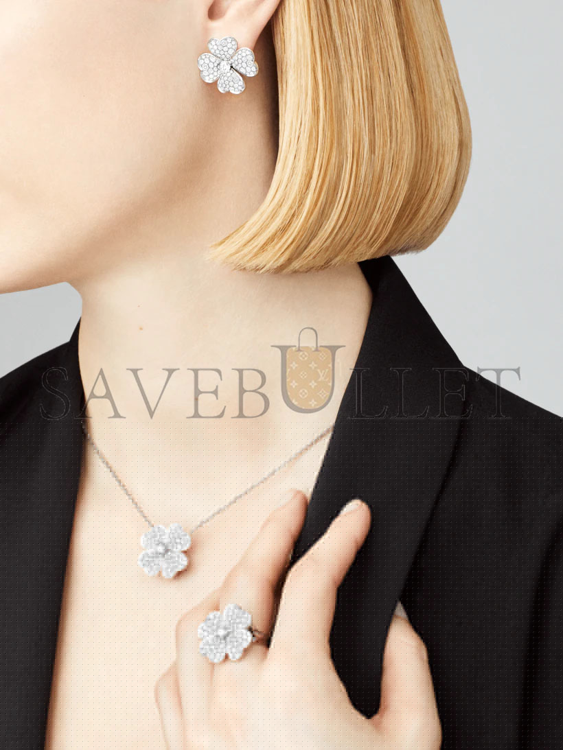 v*n cl*f arpels cosmos earrings, medium model - white gold, Di*m*nd  vcaro68j00
