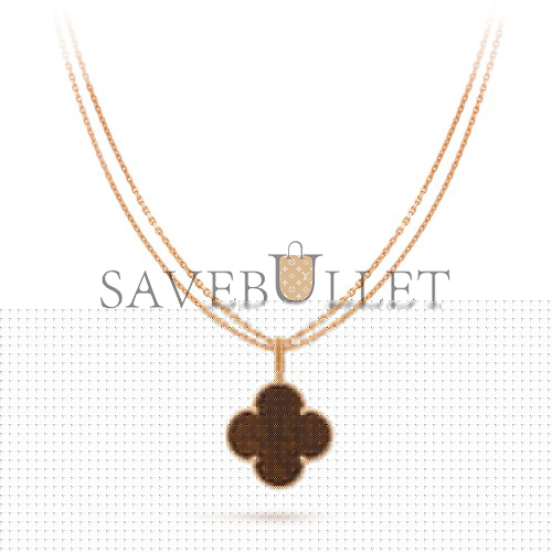 V*N CL*F  arpels magic alhambra long necklace, 1 motif - rose gold, letterwood  vcaro3m700