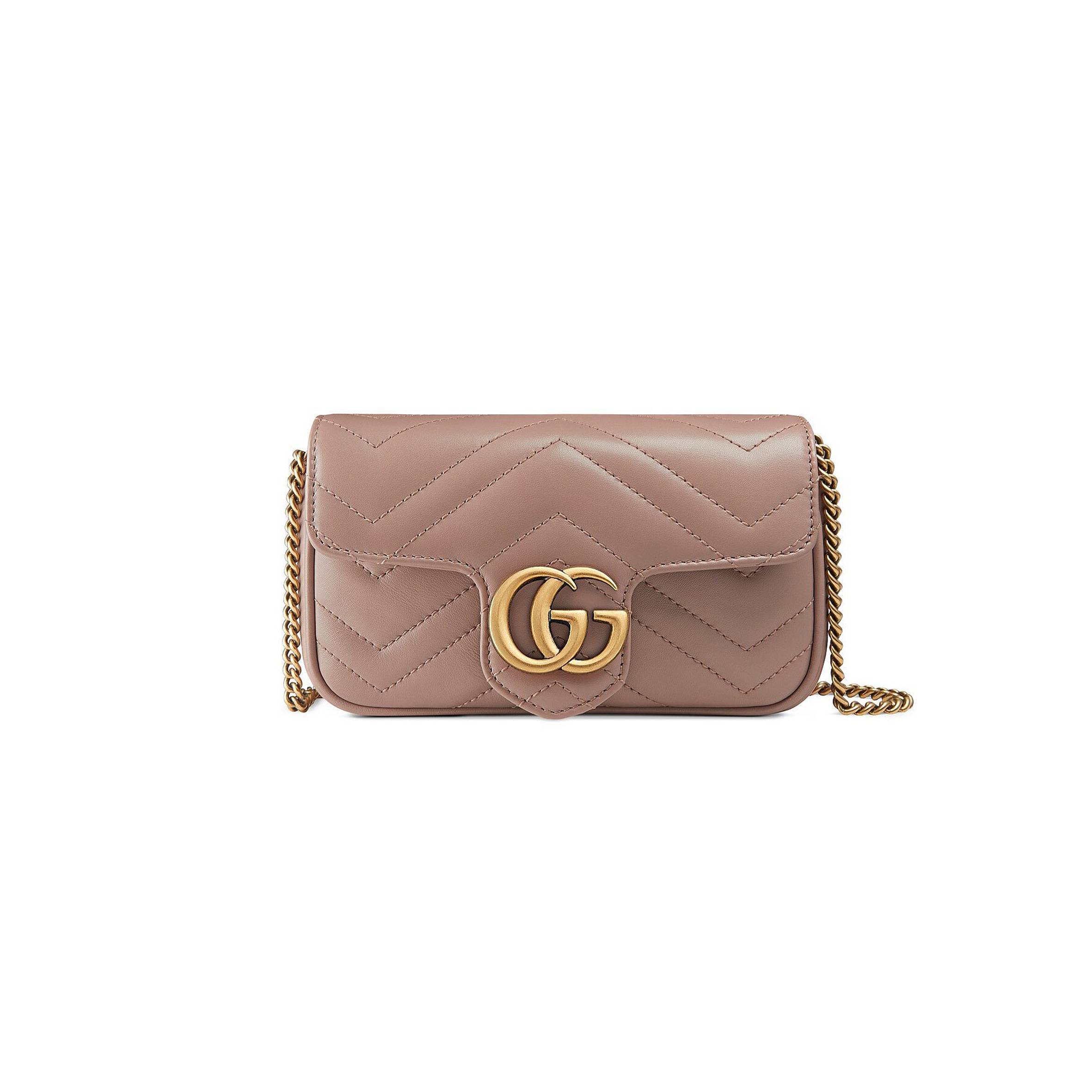 g*u*i gg marmont matelassÉ leather S*per mini bag  476433(16.5*10*4.5cm)