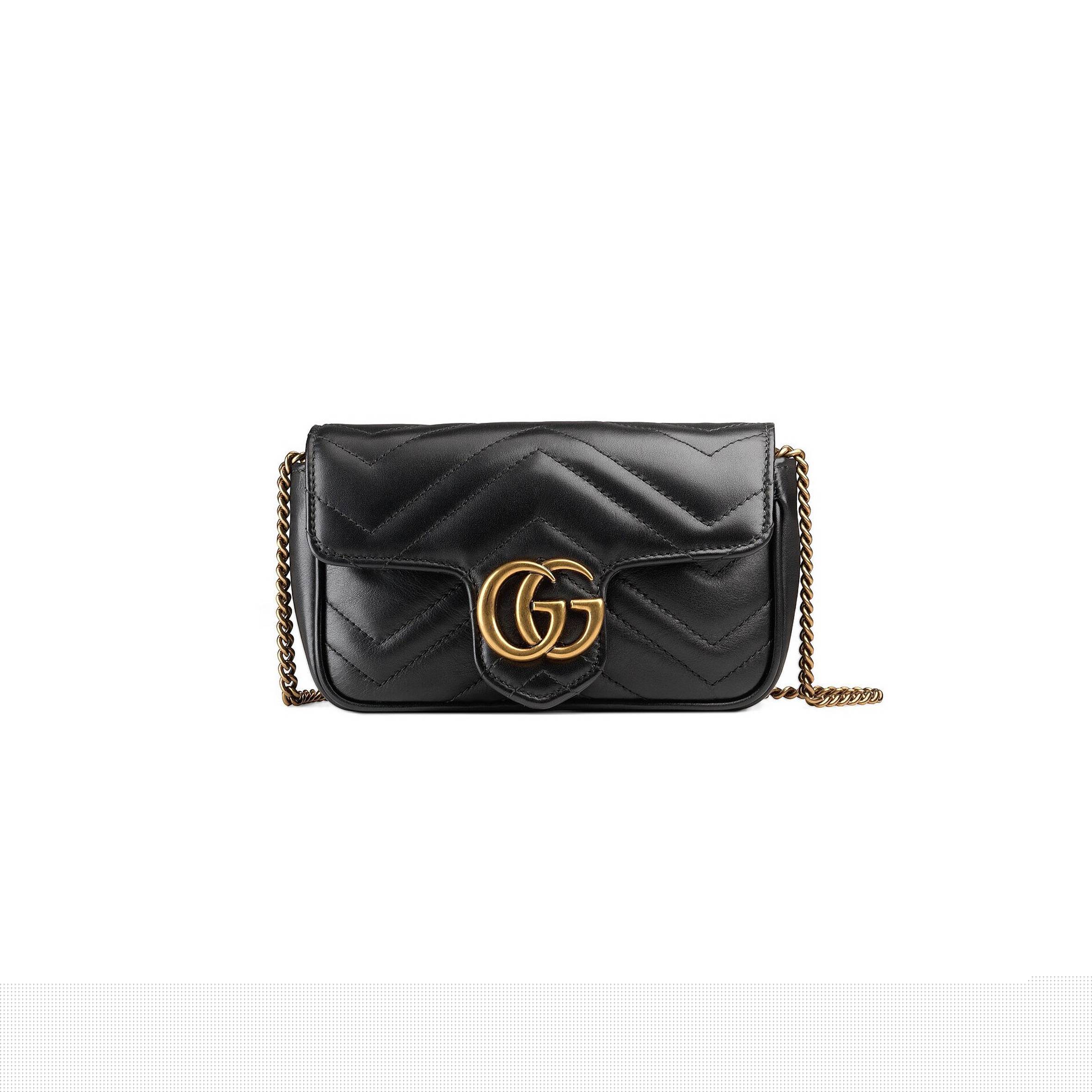 g*u*i gg marmont matelassÉ leather S*per mini bag 476433 (16.5*10*4.5cm)