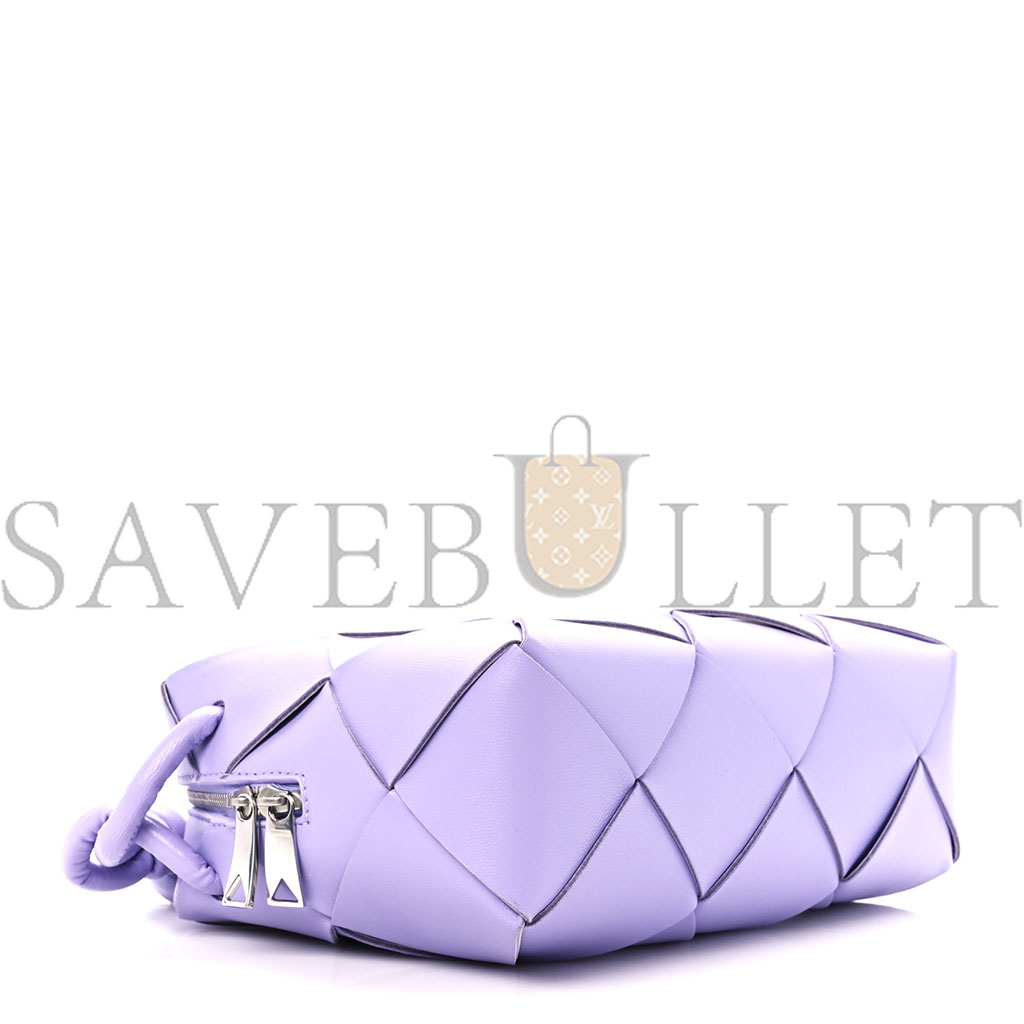 bo*te*ga Ve*ne*ta lambskin maxi intreccio small cassette camera bag wisteria 1441907 (23*15*8cm)