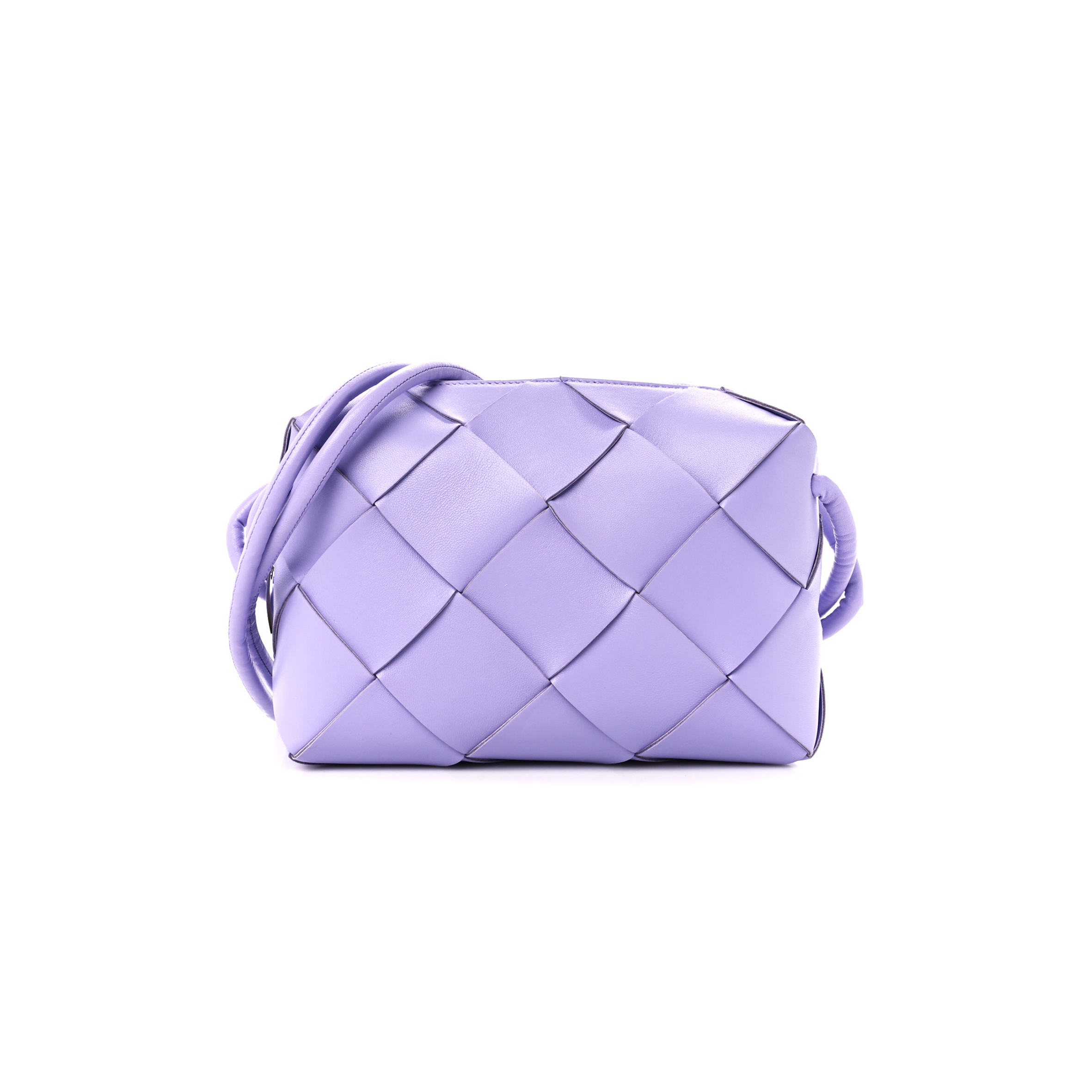 bo*te*ga Ve*ne*ta lambskin maxi intreccio small cassette camera bag wisteria 1441907 (23*15*8cm)