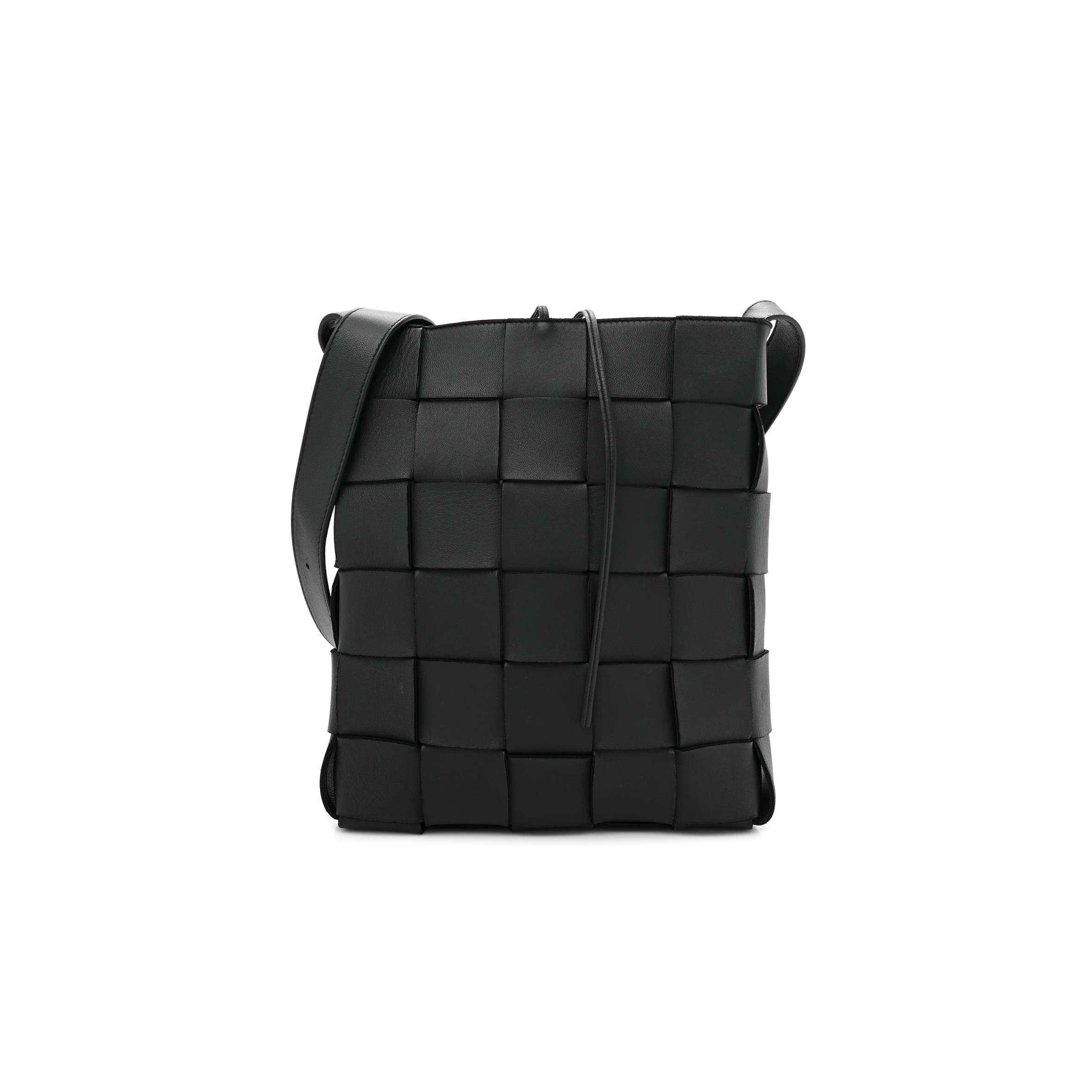 bo*te*ga Ve*ne*ta lambskin maxi intrecciato cassette messenger black (27*23*5cm)