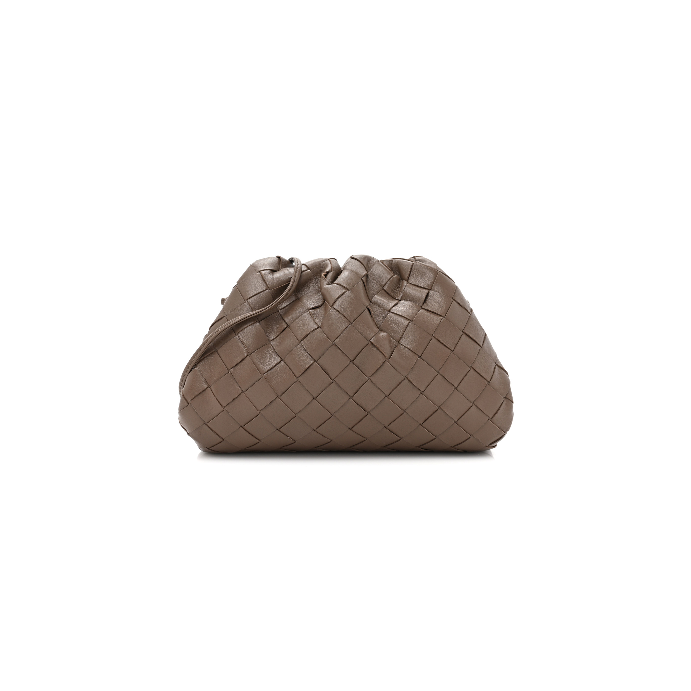 bo*te*ga Ve*ne*ta nappa intrecciato the mini pouch taupe grey 1442829 (22*11*5cm)