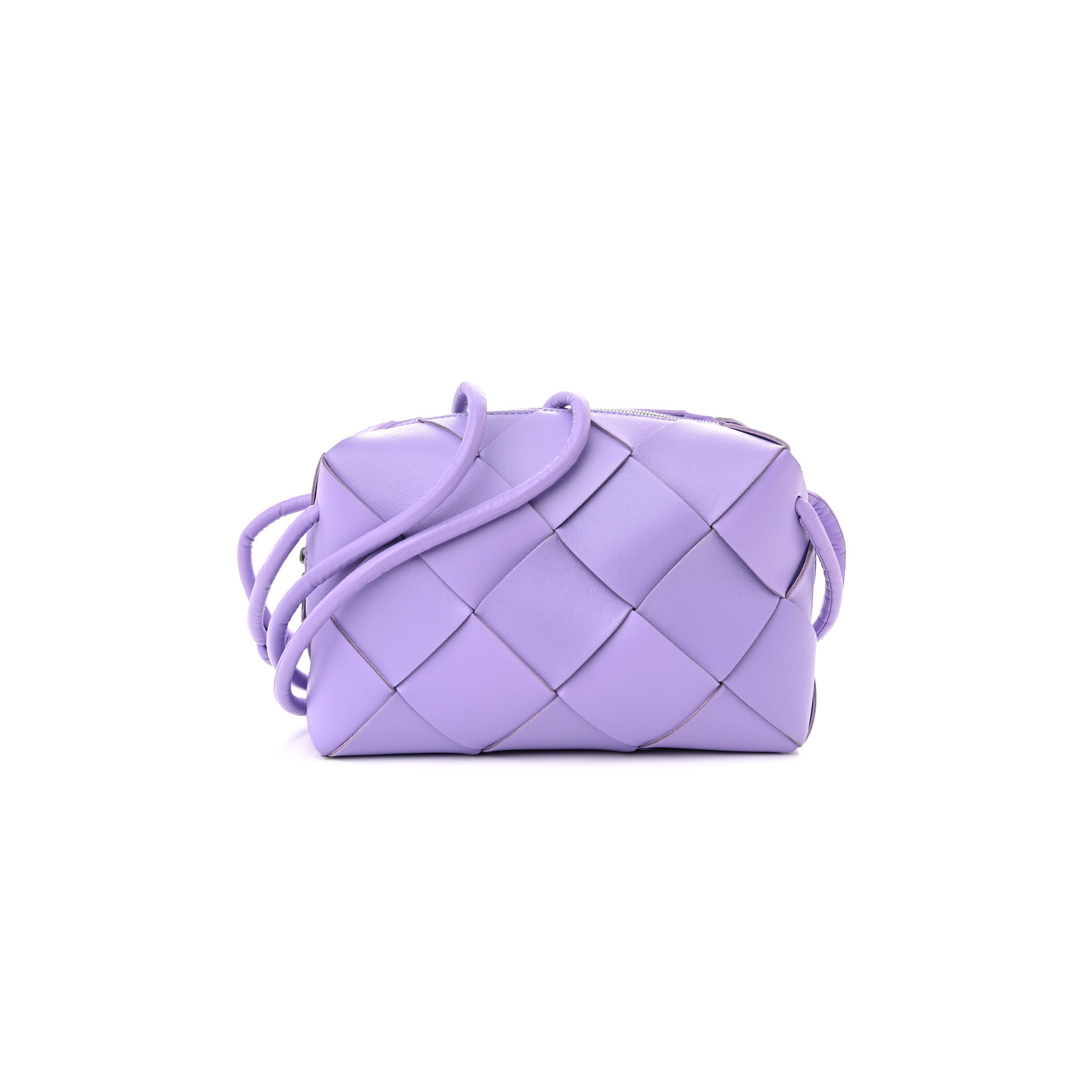 bo*te*ga Ve*ne*ta lambskin maxi intrecciato small cassette camera bag wisteria (22*17*7cm)