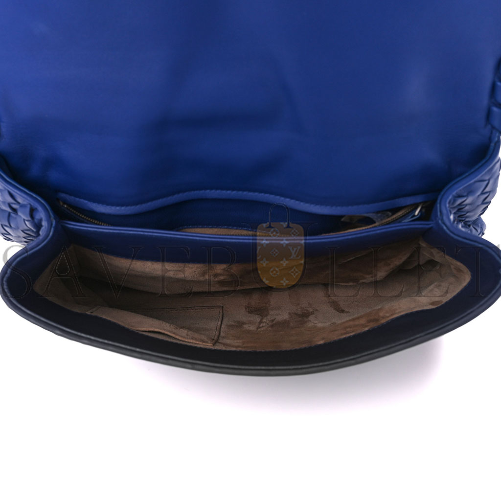bo*te*ga Ve*ne*ta nappa intrecciato olimpia shoulder bag cobalt (28*20*10cm)