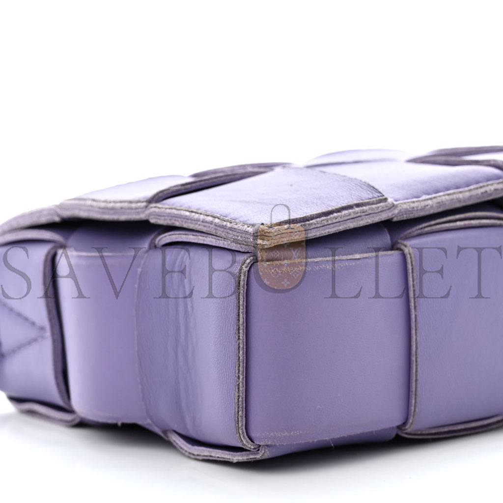 bo*te*ga Ve*ne*ta lambskin intreccio cassette crossbody bag wisteria (23*15*5.5cm)