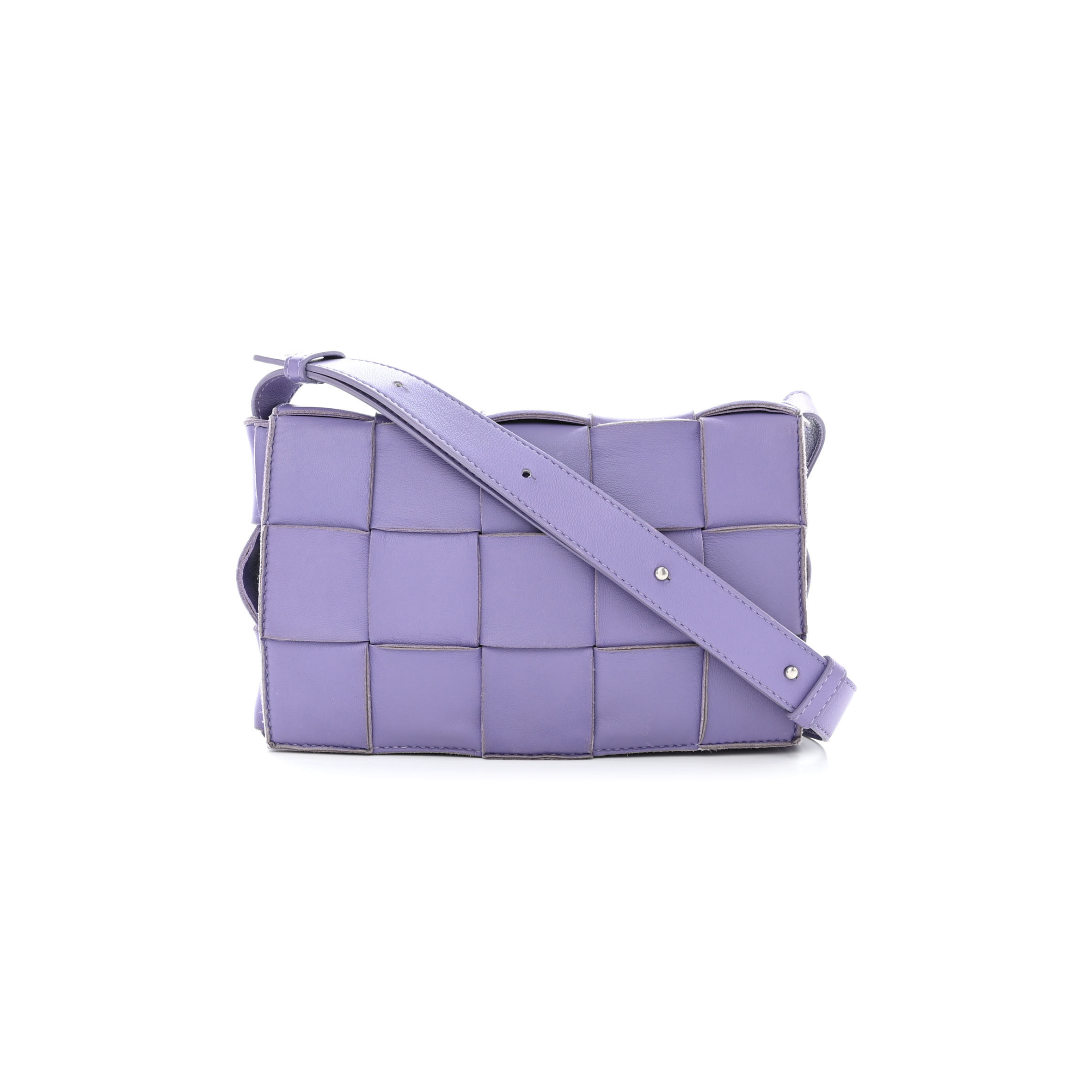 bo*te*ga Ve*ne*ta lambskin intreccio cassette crossbody bag wisteria (23*15*5.5cm)