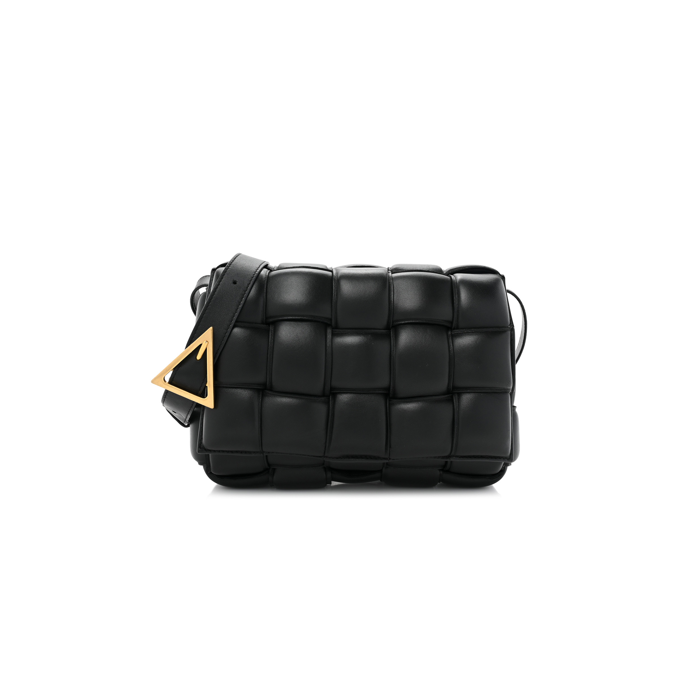 bo*te*ga Ve*ne*ta nappa maxi intrecciato padded cassette crossbody bag black (26*18*8cm)