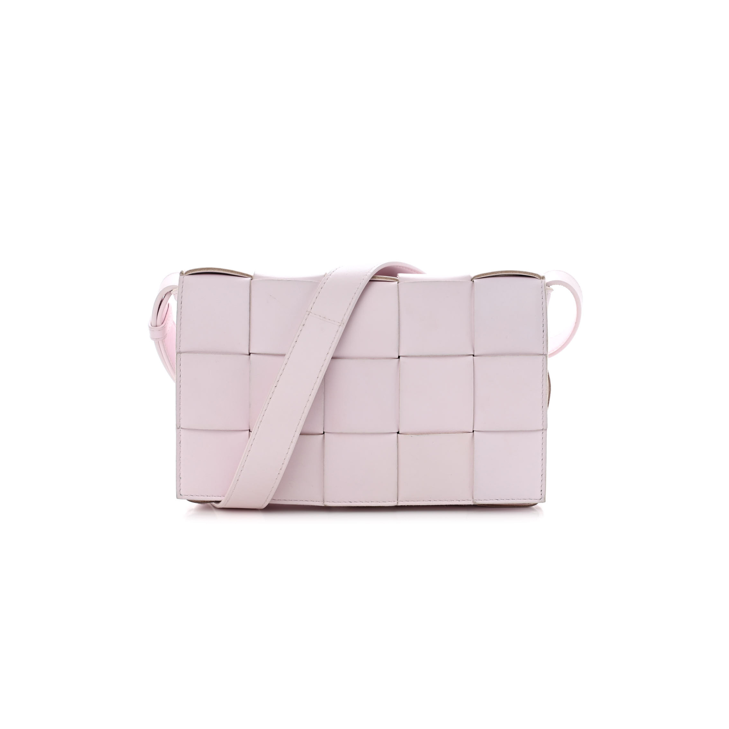 bo*te*ga Ve*ne*ta lambskin maxi intrecciato cassette crossbody bag bliss washed (23*15*5.5cm)