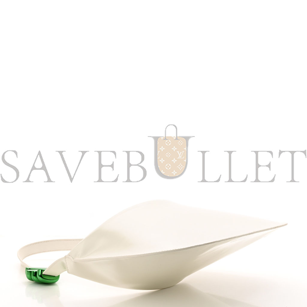 bo*te*ga Ve*ne*ta brushed calfskin cradle fold over shoulder bag white parakeet (32*22*11cm)