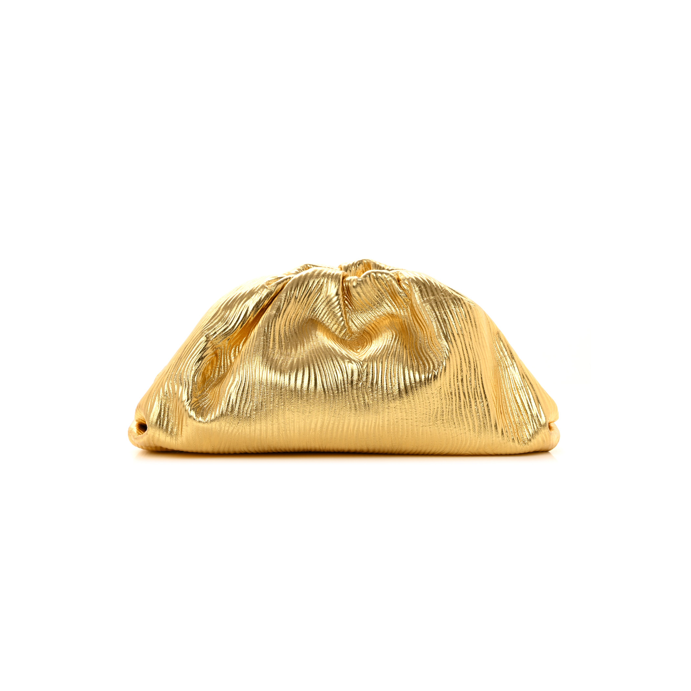 bo*te*ga Ve*ne*ta metallic bark calfskin embossed the pouch oversized clutch oro (39*17*9cm)