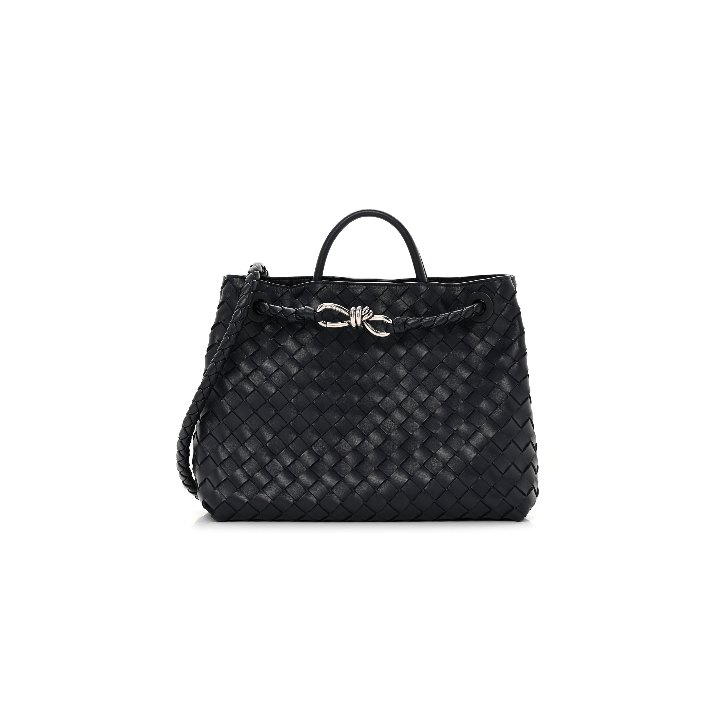 bo*te*ga Ve*ne*ta black intrecciato medium andiamo shoulder bag space (32*25*11cm)