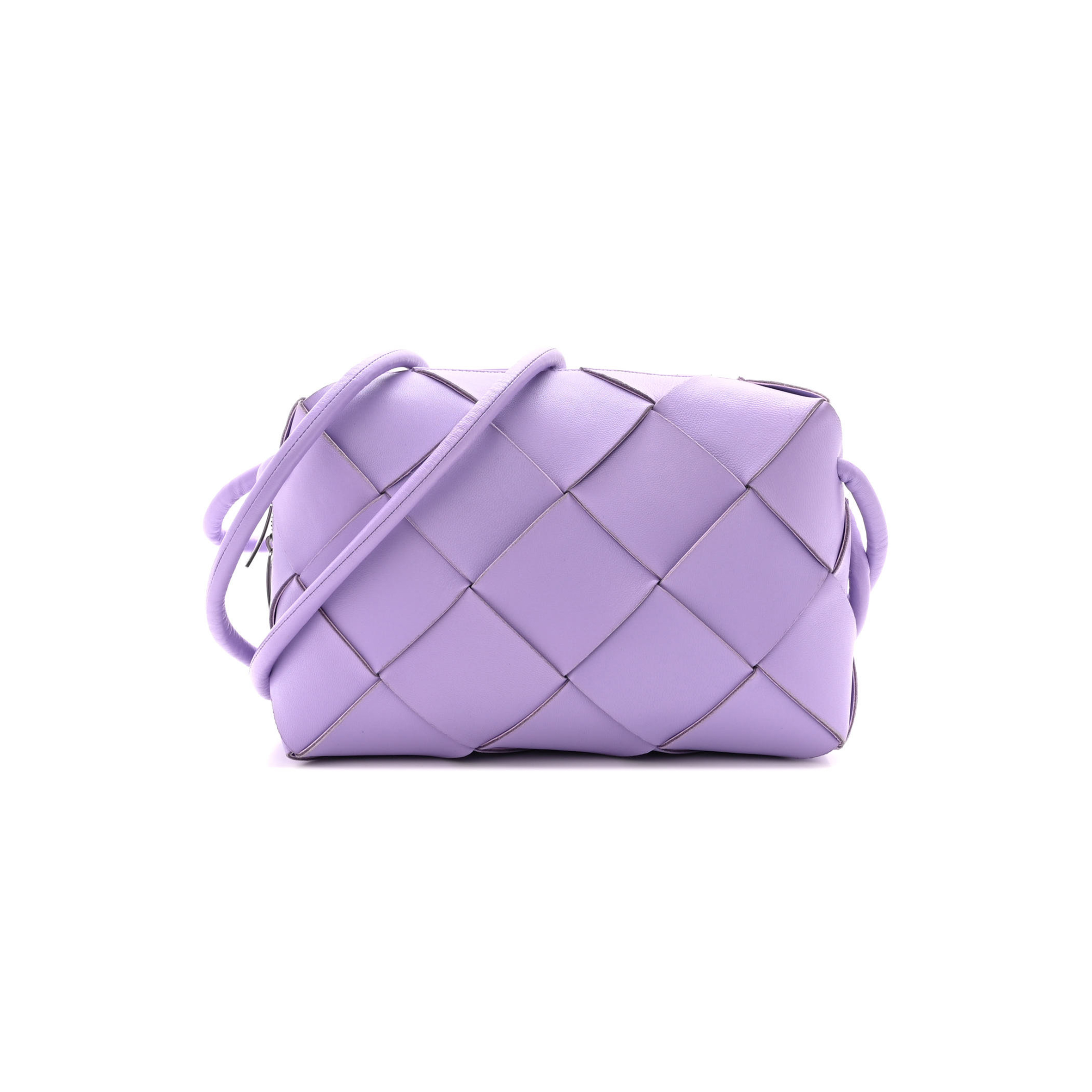 bo*te*ga Ve*ne*ta lambskin maxi intrecciato small cassette camera bag wisteria (22*14*7cm)