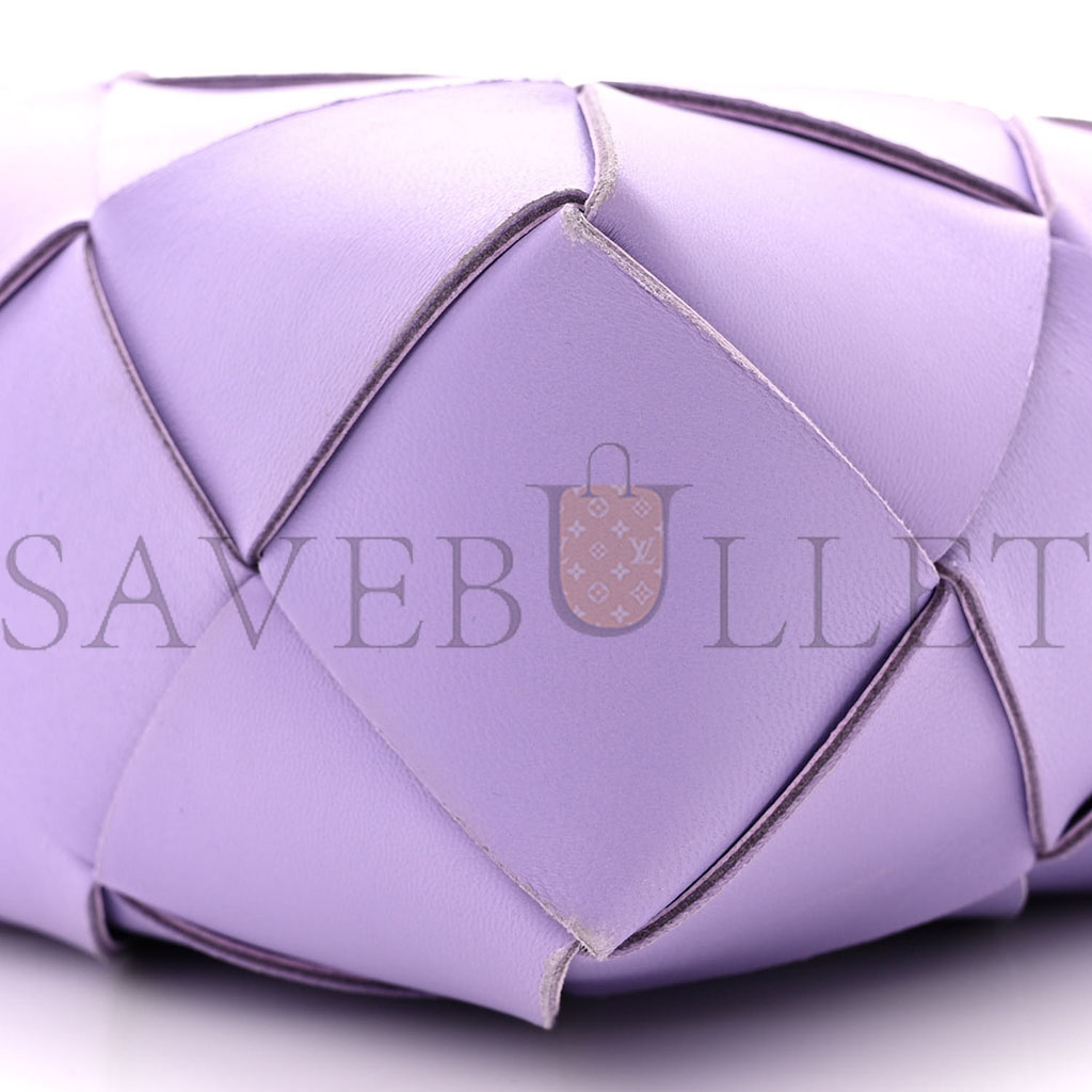 bo*te*ga Ve*ne*ta lambskin maxi intrecciato small cassette camera bag wisteria (22*14*7cm)