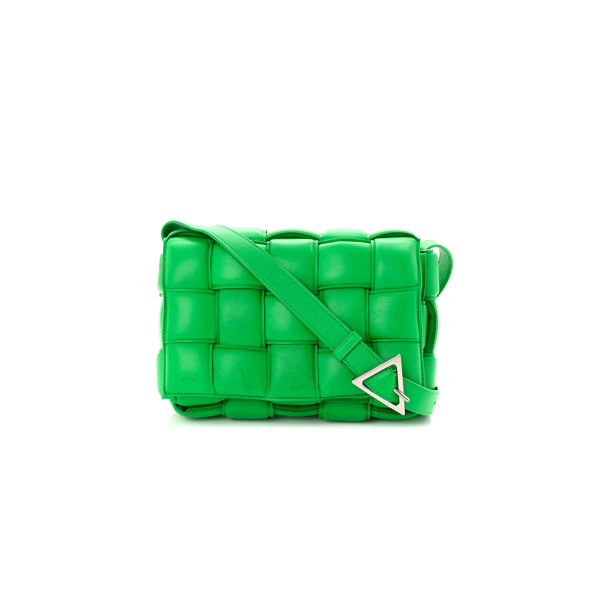 bo*te*ga Ve*ne*ta nappa maxi intreccio padded cassette crossbody bag parakeet (26*18*8cm)