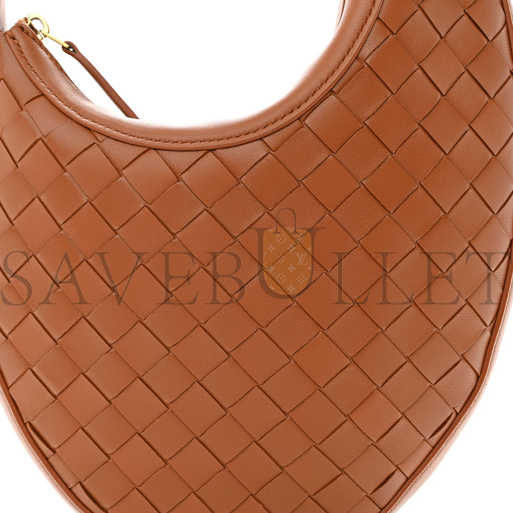 bo*te*ga Ve*ne*ta nappa intrecciato small drop shoulder bag wood (34*23*6cm)