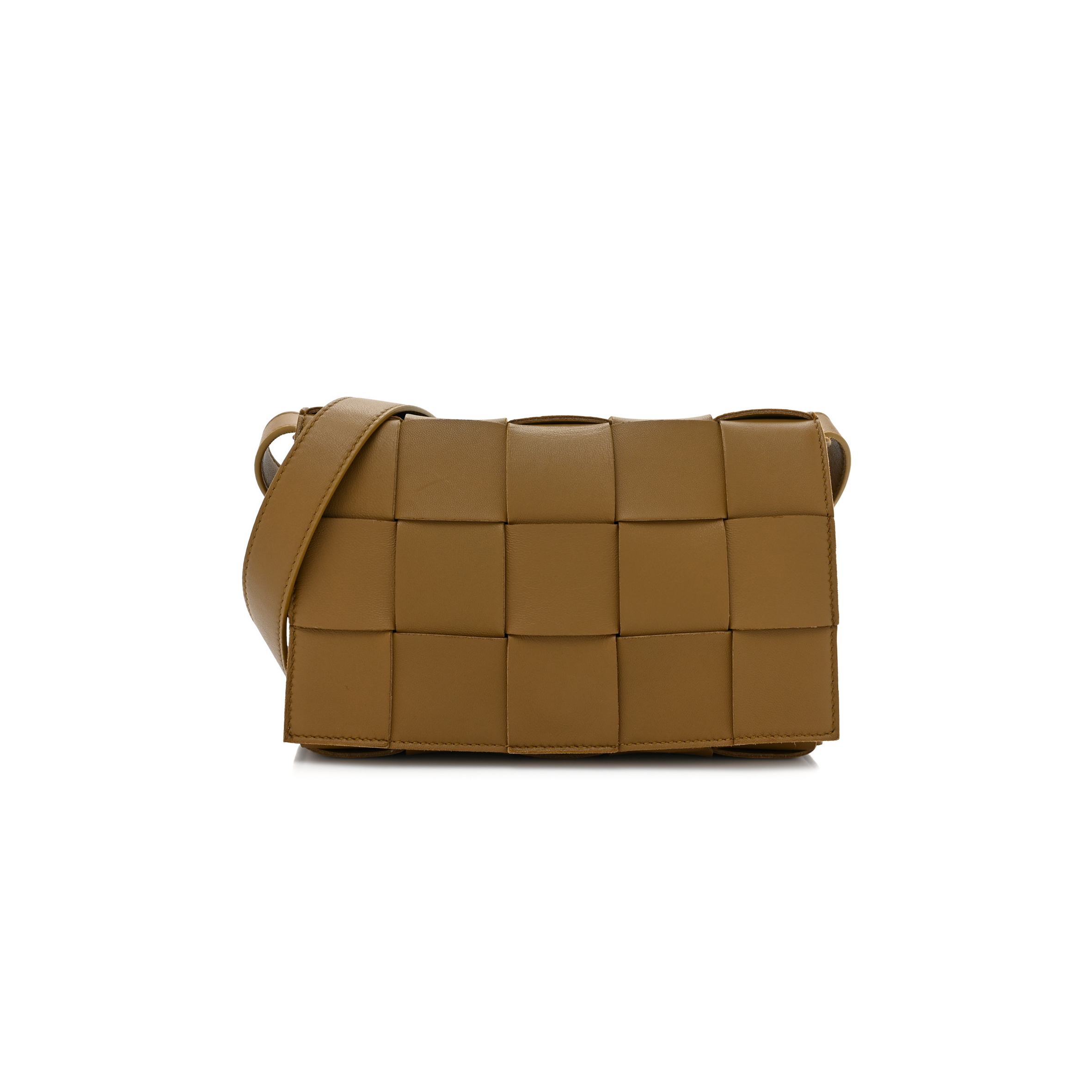 bo*te*ga Ve*ne*ta lambskin maxi intrecciato cassette crossbody bag acorn (23*15*5.5cm)
