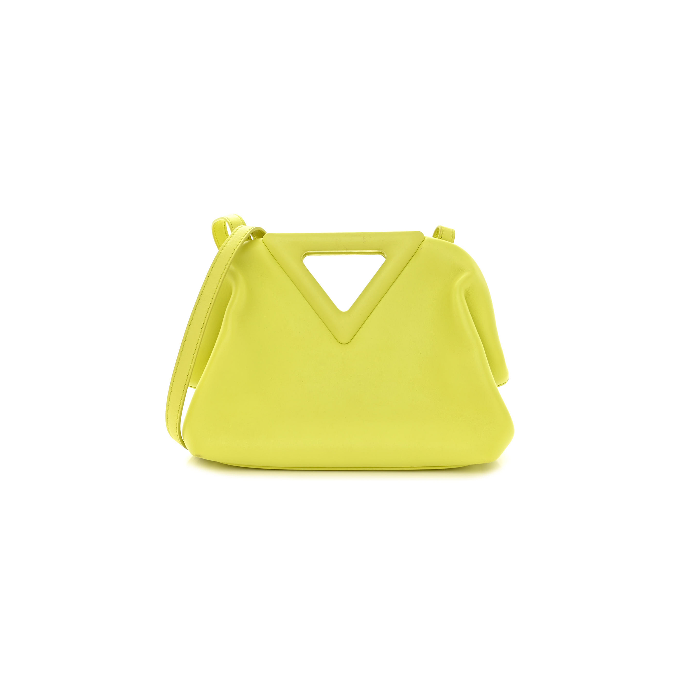 bo*te*ga Ve*ne*ta calfskin small the point triangle bag seagrass (20*18*8cm)