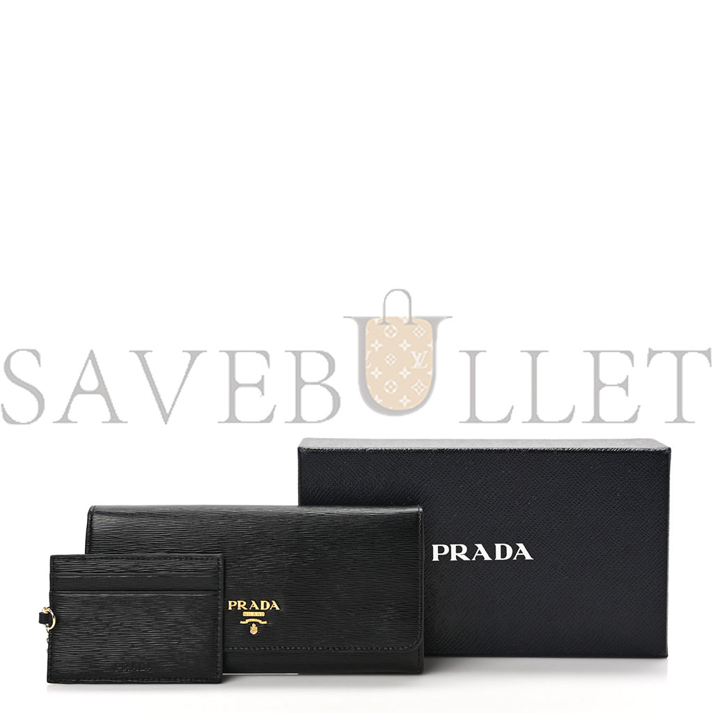 Pra*a vitello move continental flap wallet black (21*11*2cm)