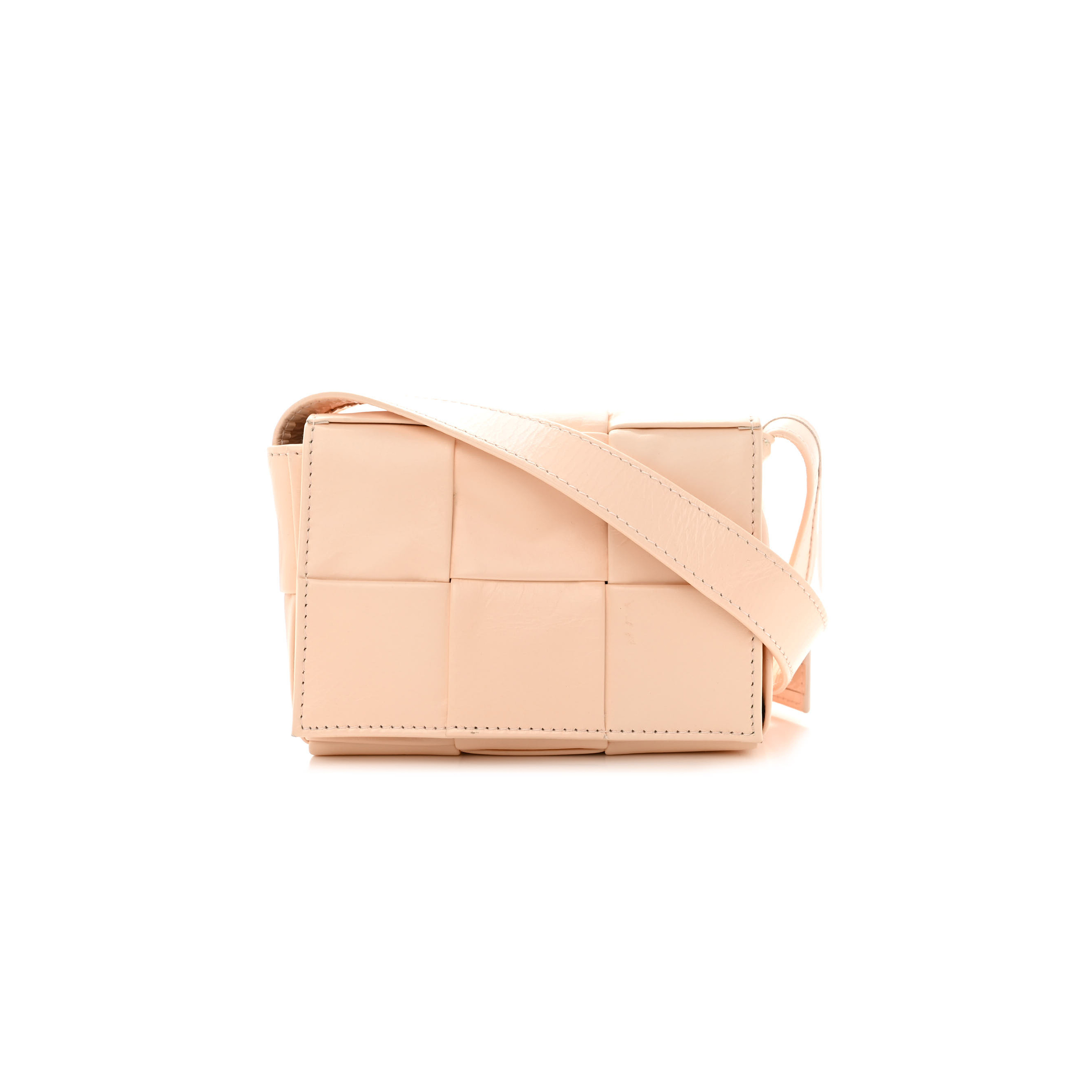 bo*te*ga Ve*ne*ta lambskin maxi intrecciato extra mini cassette crossbody bag melon washed (12*9*4cm)