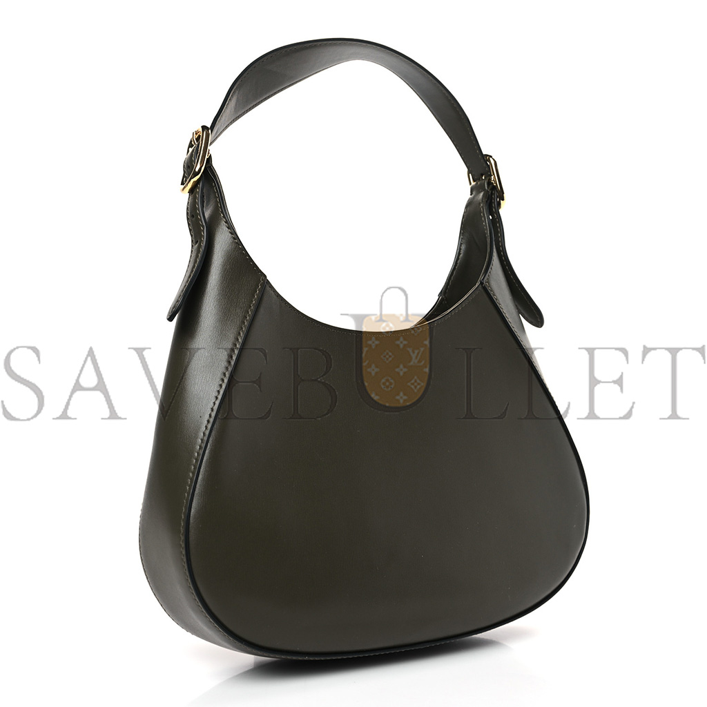 Pra*a box calfskin shoulder bag militaire (27*18*5cm)