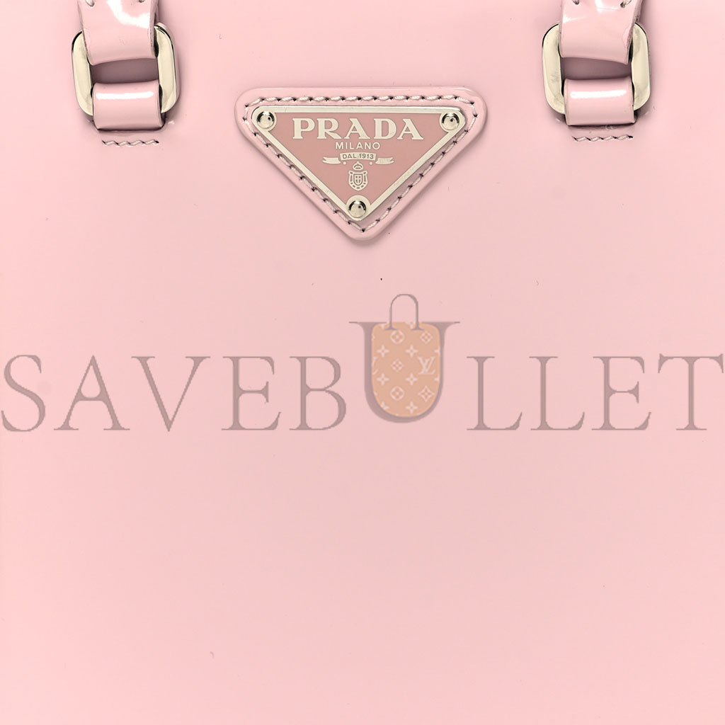 Pra*a brushed calfskin small tote alabastro (18*16*5cm)