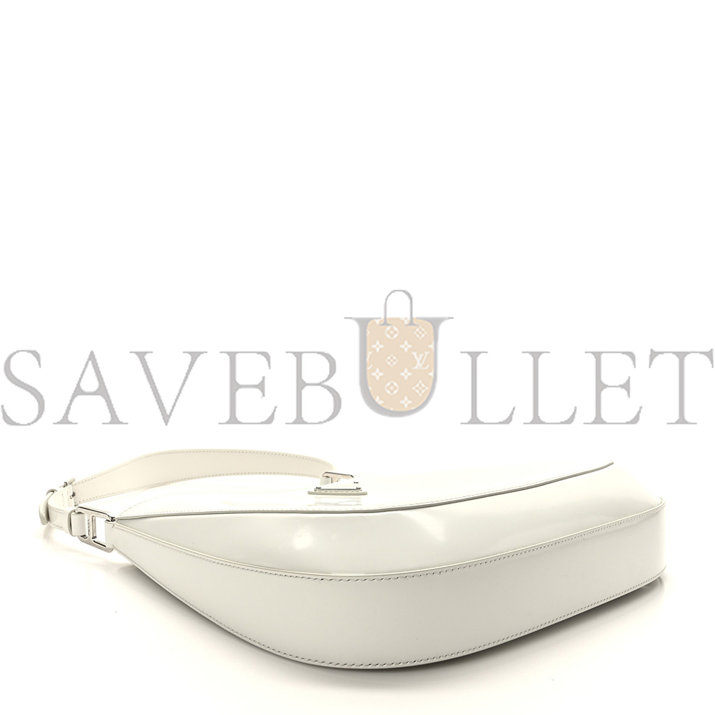 Pra*a brushed calfskin cleo adjustable strap shoulder bag white (28*23*5cm)