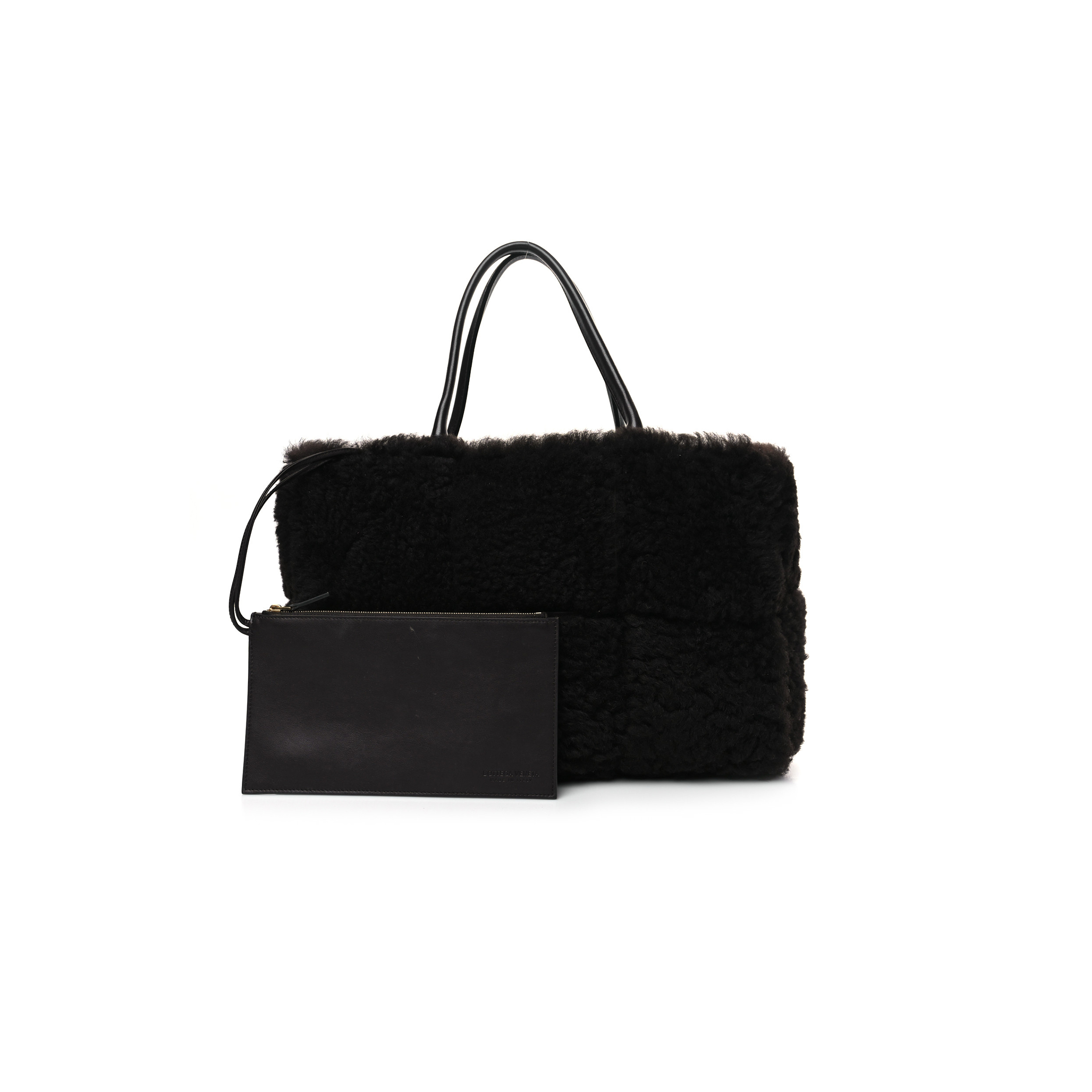 bo*te*ga Ve*ne*ta shearling intrecciato arco tote fondant (38*25*17cm)