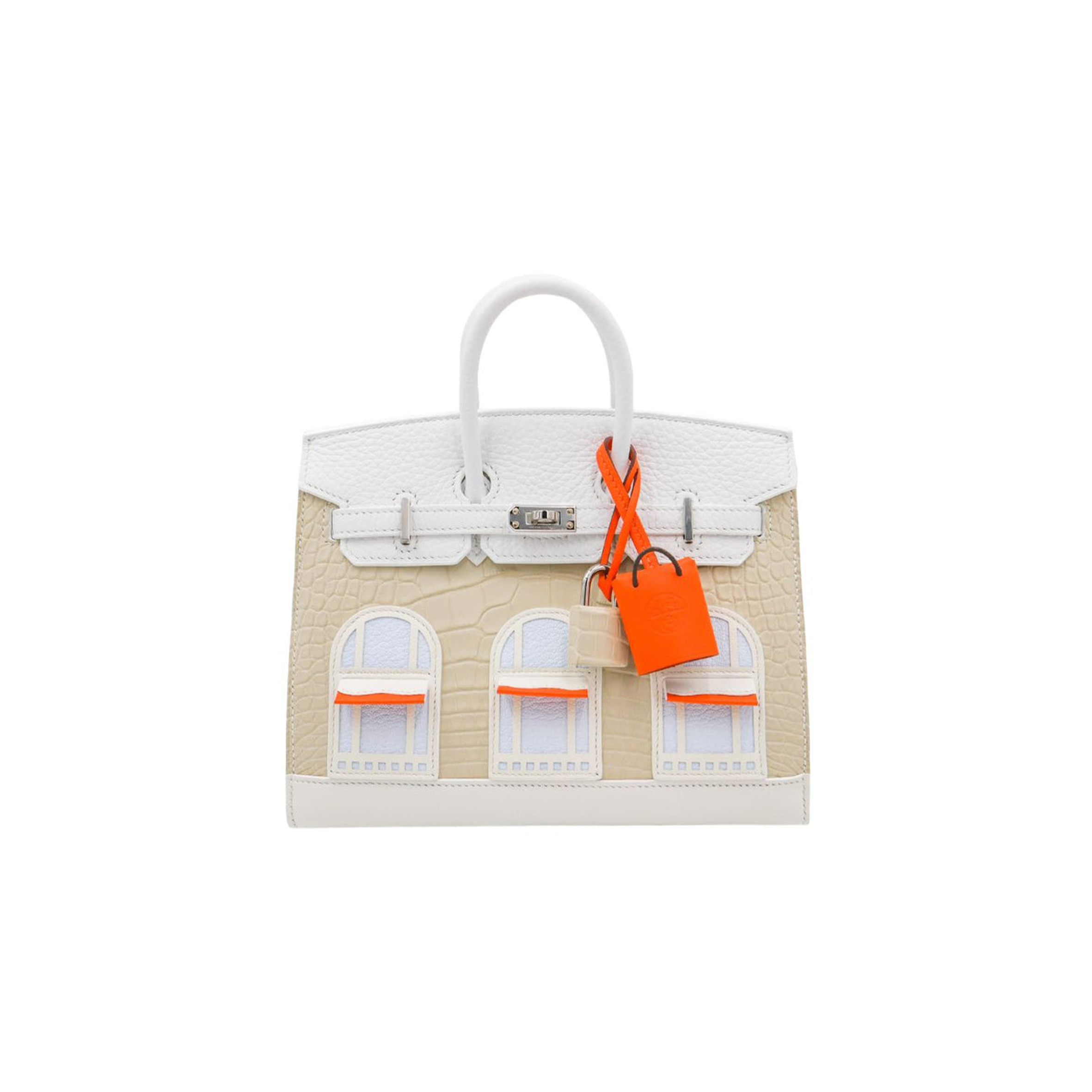 H**mes 20cm birkin sellier faubourg house white snow palladium hardware h0110 (20*15*11cm)