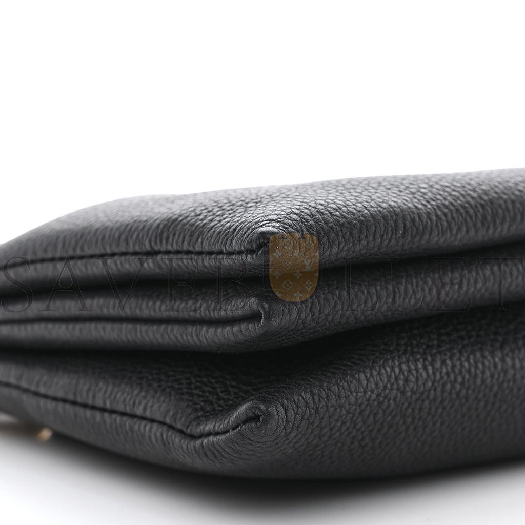 bo*te*ga Ve*ne*ta grained calfskin saint germain chain crossbody pouch black (23*13*3cm)