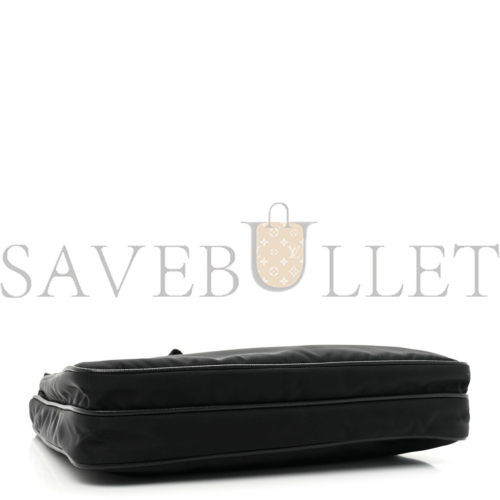 Pra*a re-nylon saffiano messenger bag black (28*25*6cm)