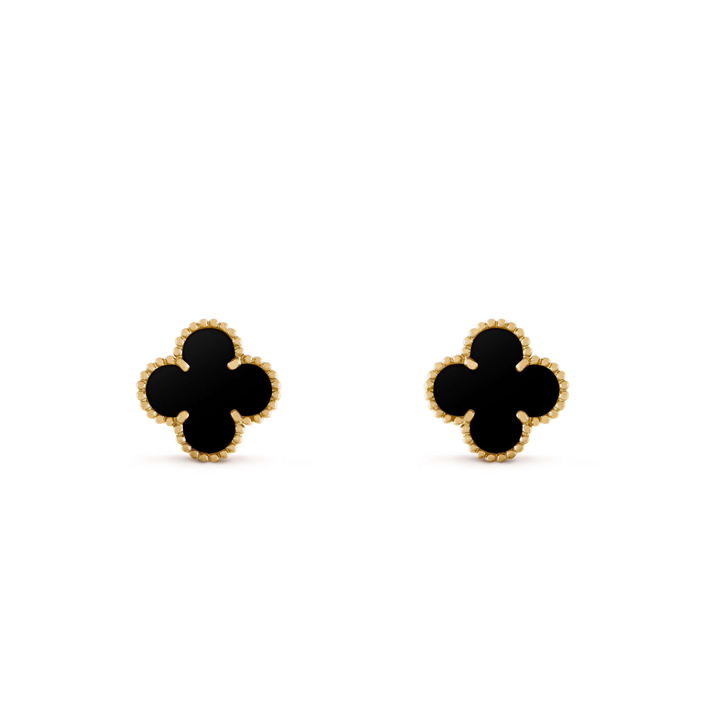 V*N CL*F arpels vintage alhambra earrings - yellow gold, onyx  vcara44200