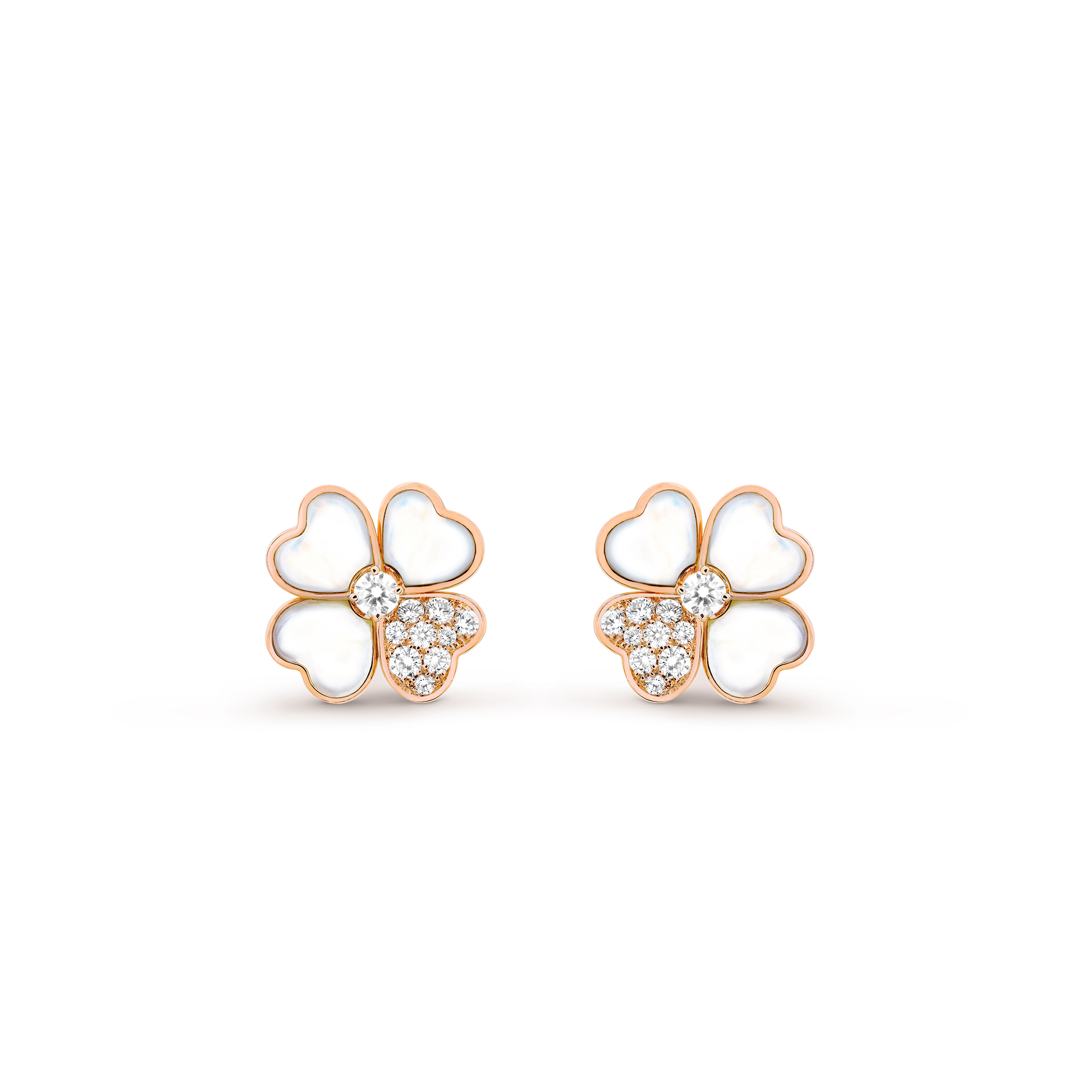 v*n cl*f arpels cosmos earrings, small model - rose gold, Di*m*nd, mother-of-pearl  vcaro5bx00