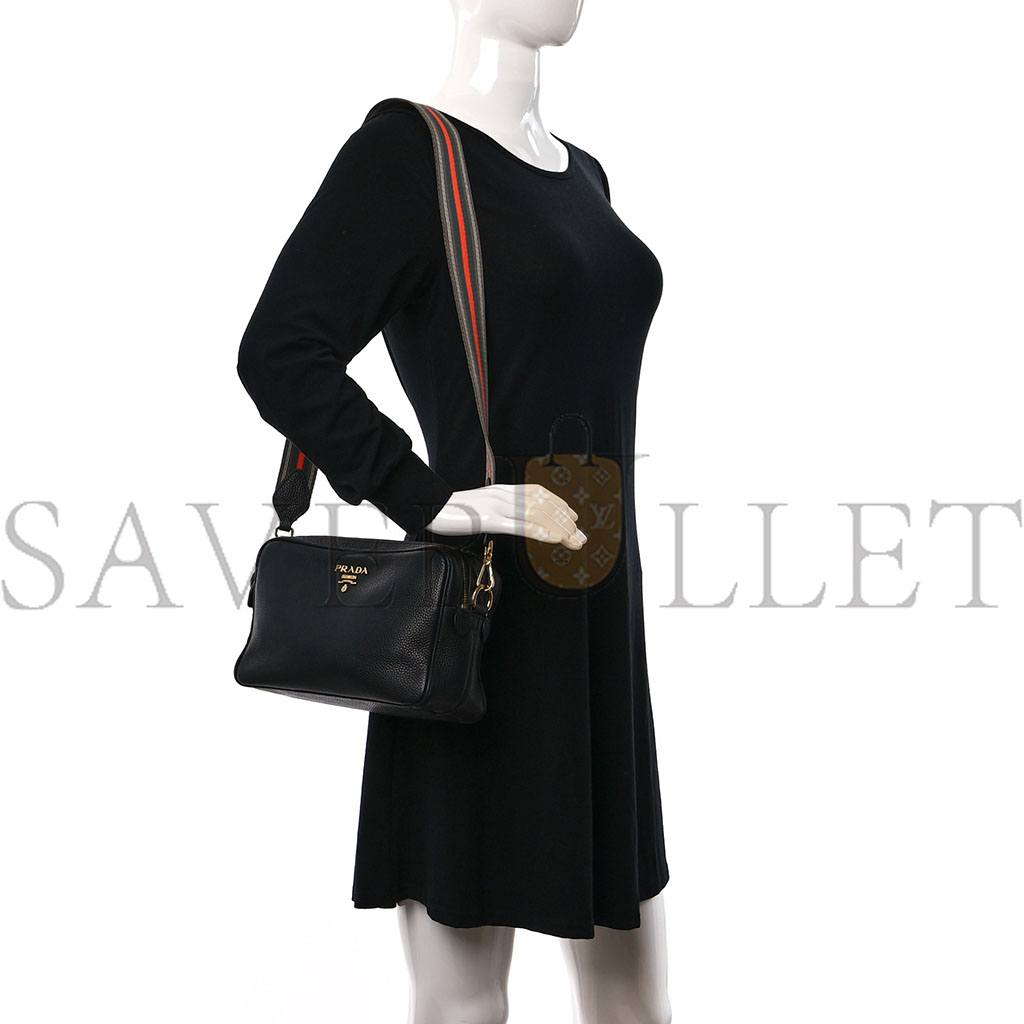 Pra*a vitello daino camera crossbody black (24*15*10cm)