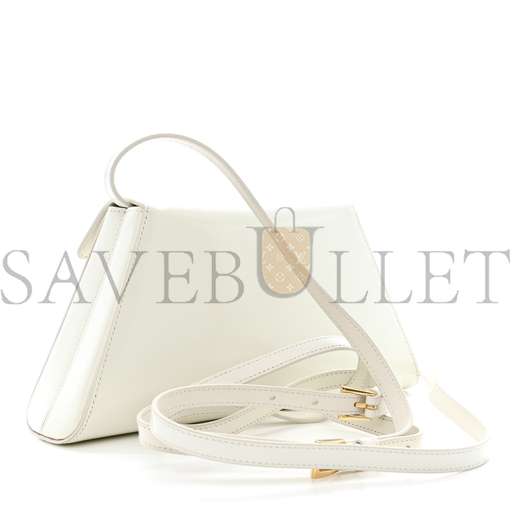 Pra*a spazzolato flap shoulder bag white (29*14*6cm)