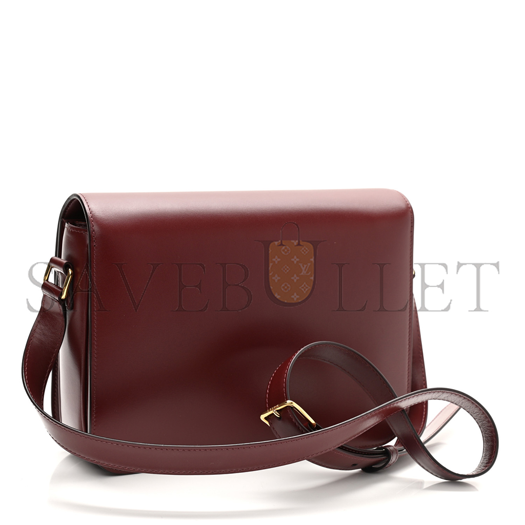 Ce**e shiny calfskin medium triomphe light burgundy (23*15*5cm)