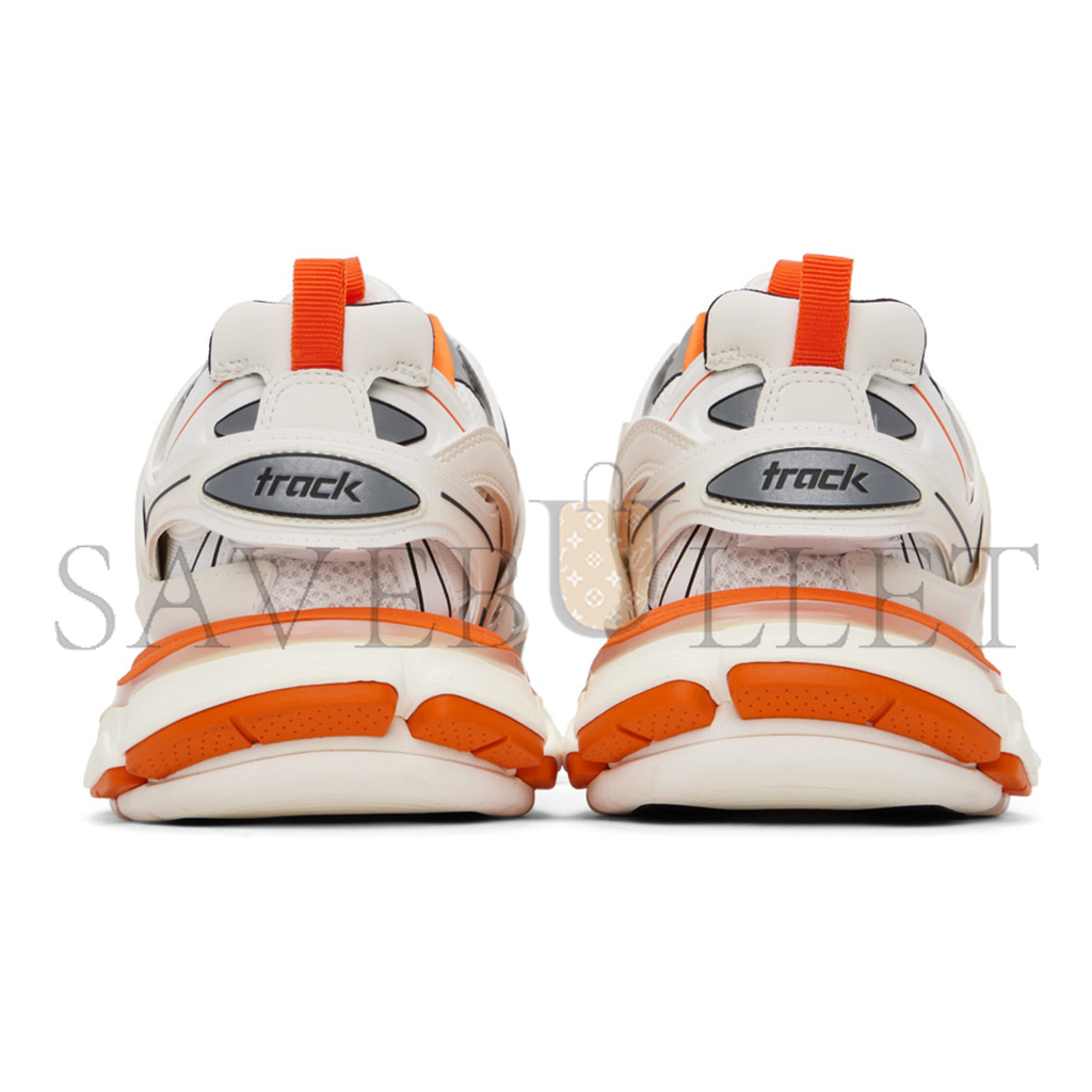 Ba*len*cia*ga white & orange track sneakers 241342m237008