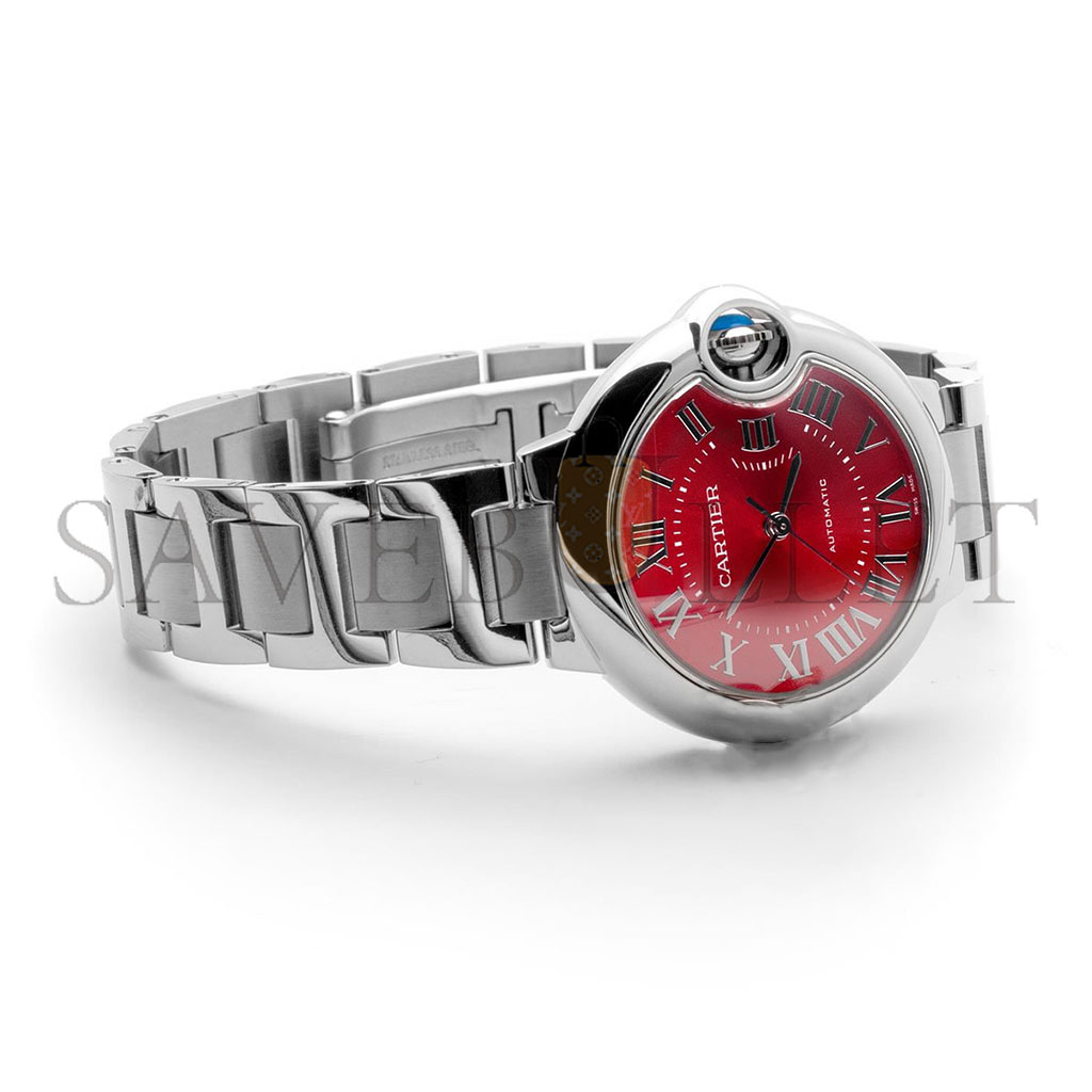Ca*t*er ballon bleu de Ca*t*er 33mm quartz red dial on steel w6920100