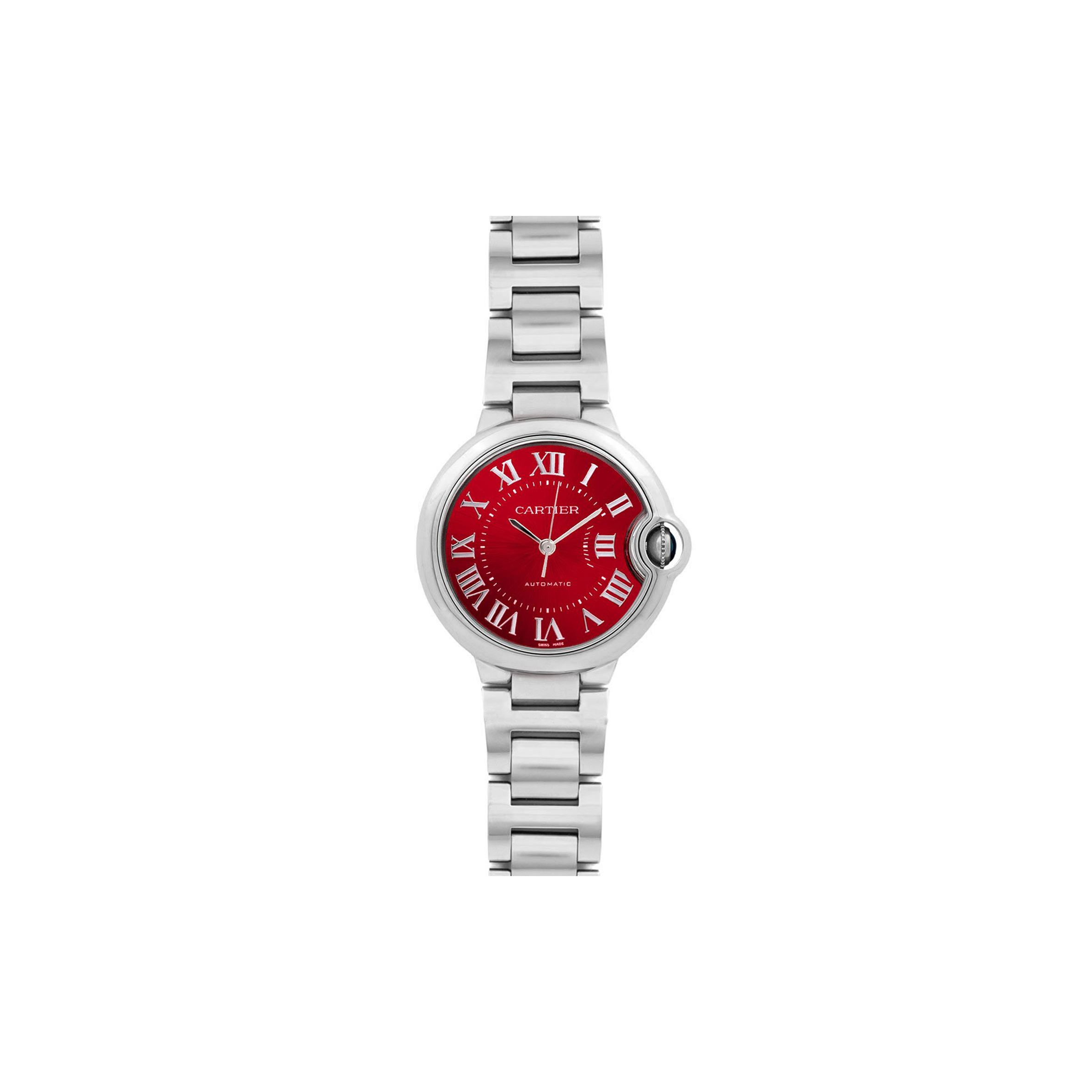 Ca*t*er ballon bleu de Ca*t*er 33mm quartz red dial on steel w6920100