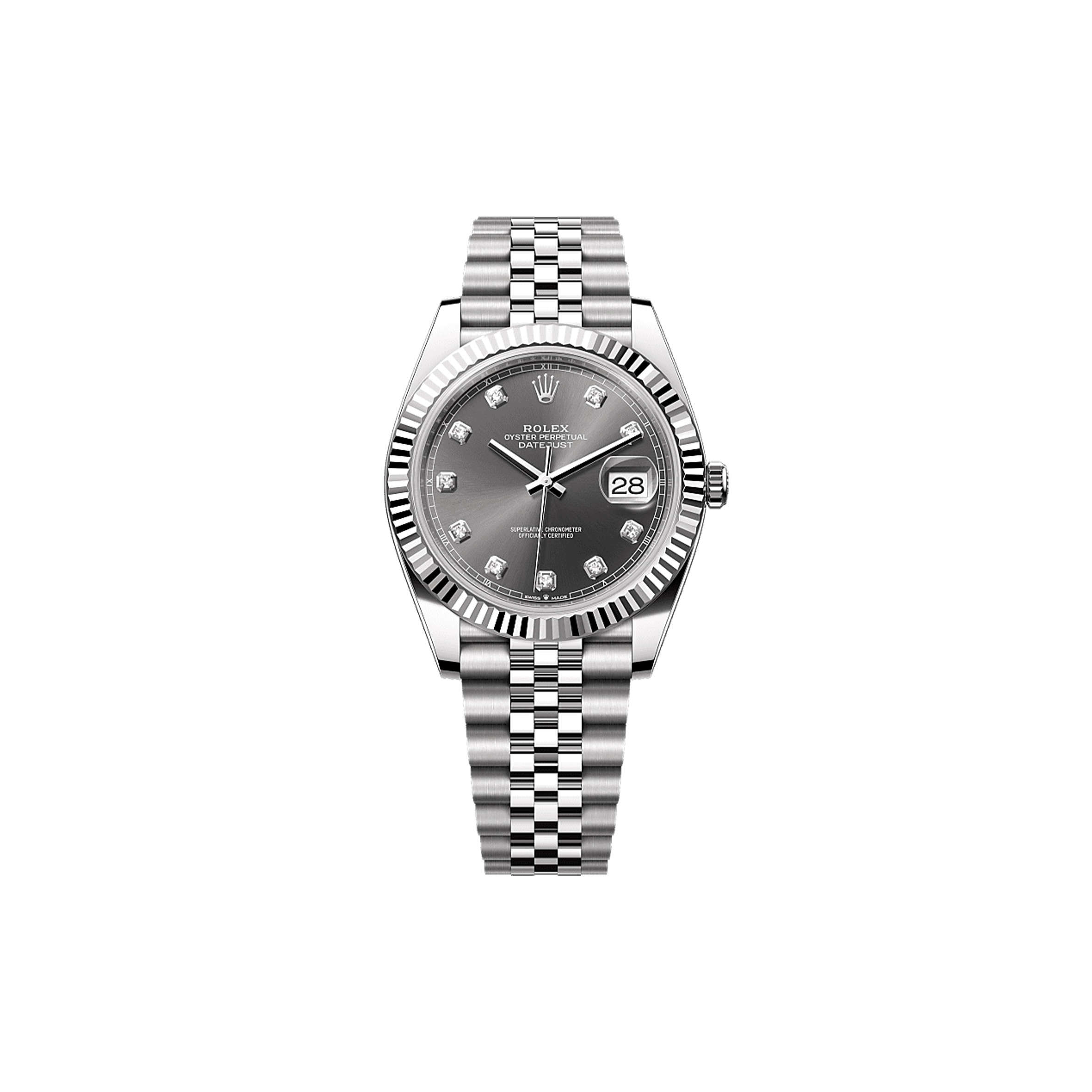 R*l*x datejust 41 oyster, 41 mm, oystersteel and white gold watch 126334