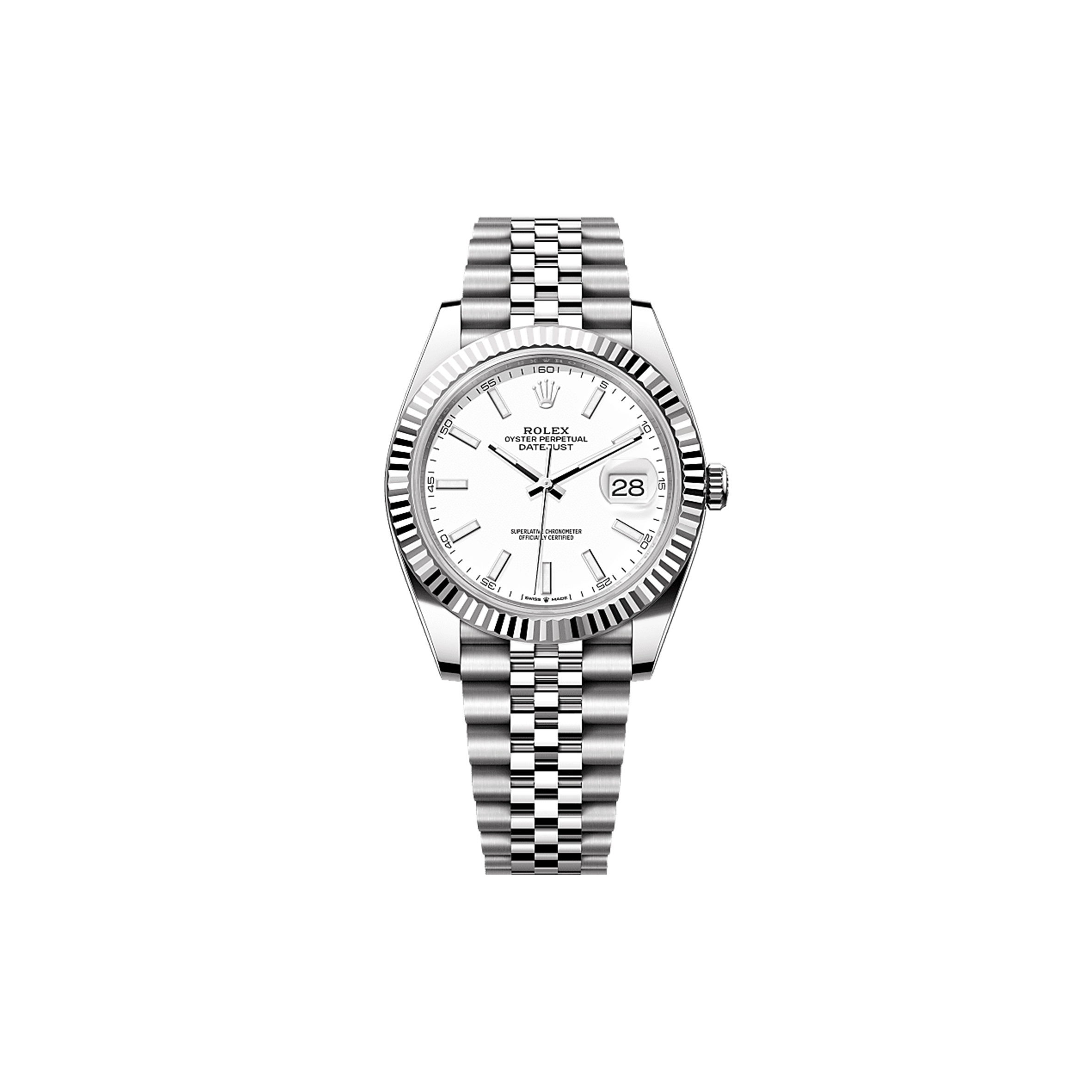 R*l*x datejust 41 oyster, 41 mm, oystersteel and white gold watch 126334