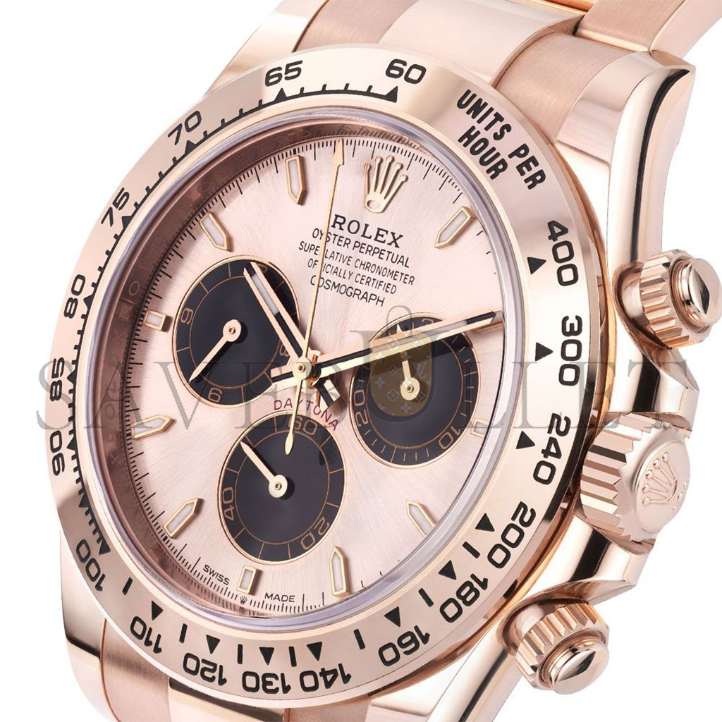R*l*x daytona 18k rose gold, sundust index dial, 40 mm watch 126505-0003
