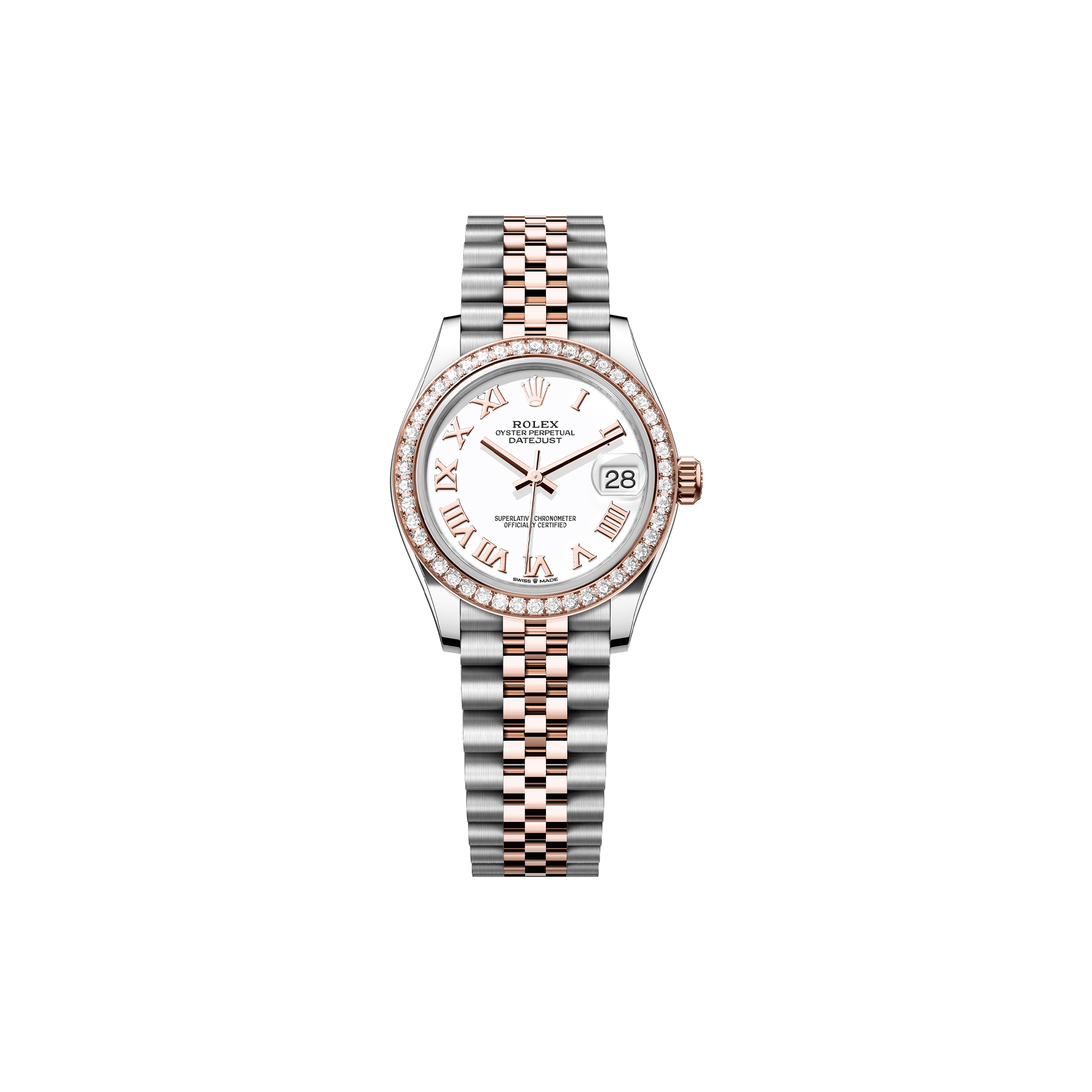 r*l*x datejust 31 oyster, 31 mm, oystersteel, everose gold and Di*m*nds watch 278381rbr