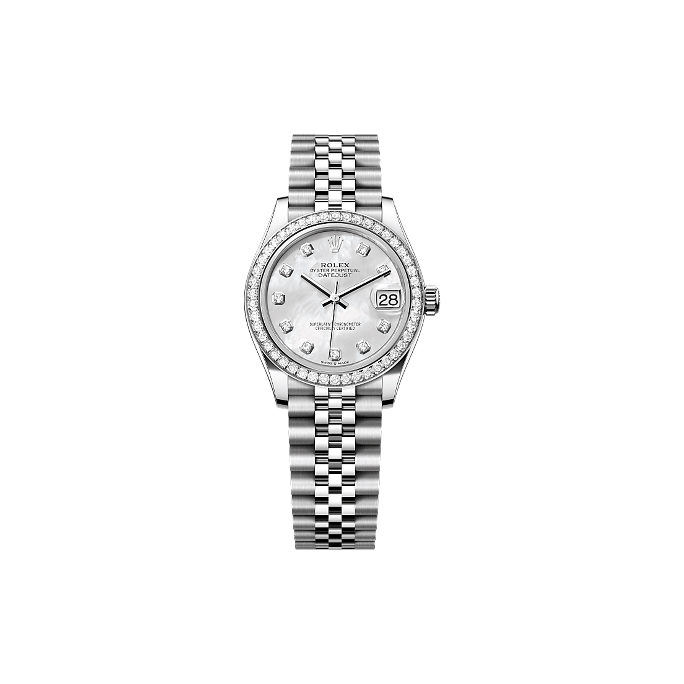 r*l*x datejust 31 oyster, 31 mm, oystersteel, white gold and Di*m*nds watch 278384rbr
