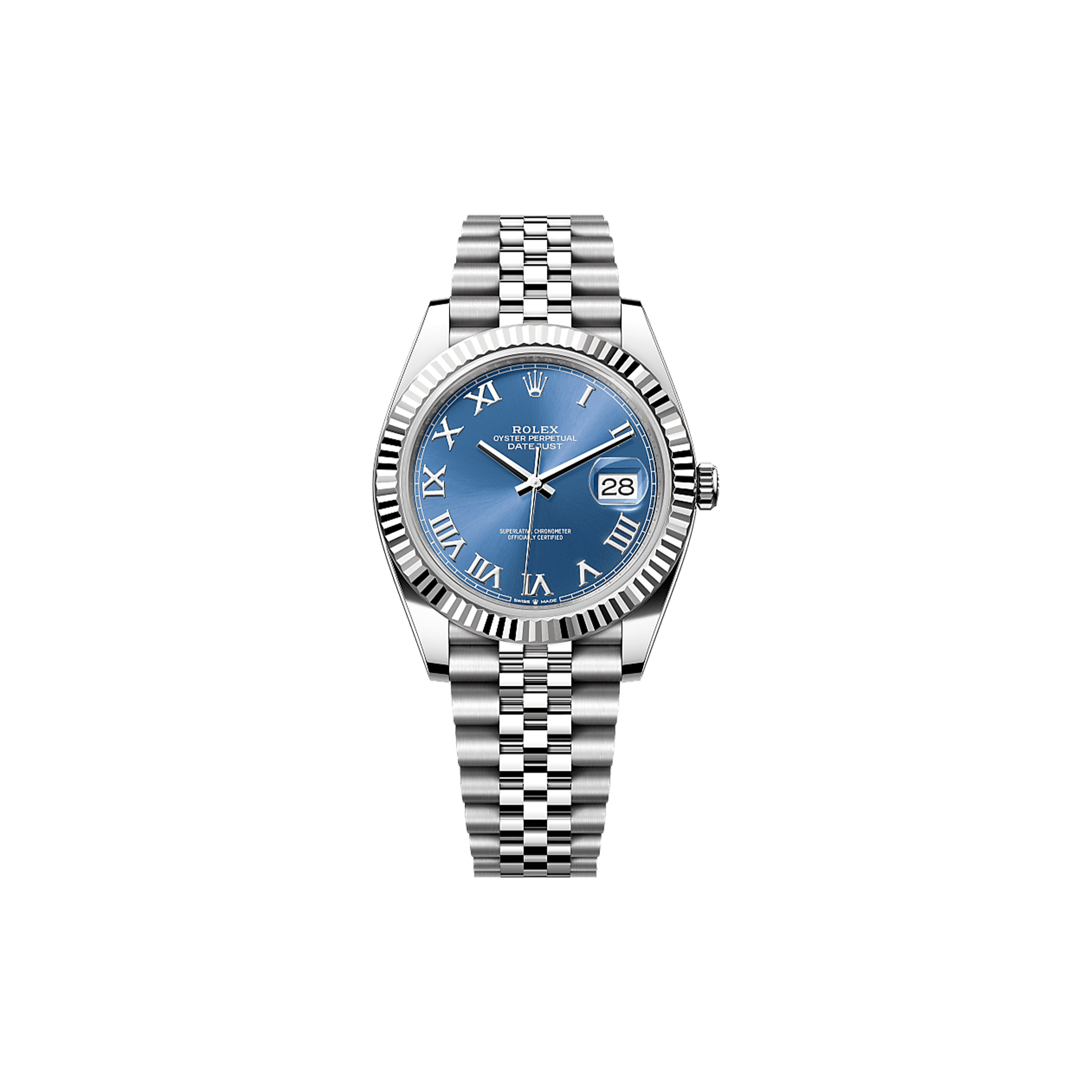 R*l*x datejust 41 oyster, 41 mm, oystersteel and white gold watch 126334-0026